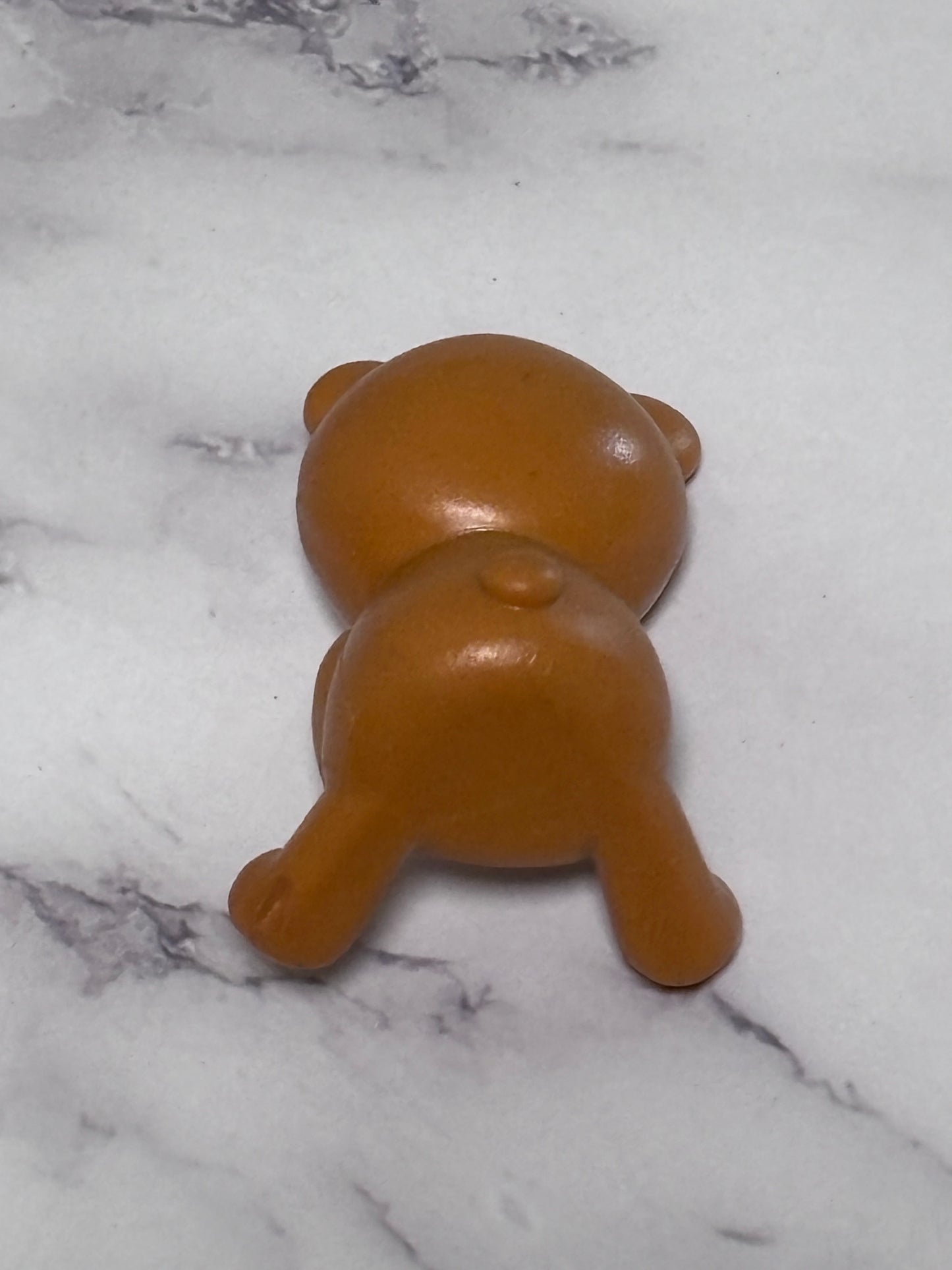 Teddy Bear Miniature Solid PVC 1.75” Brown Unbranded Figure Toy Plastic
