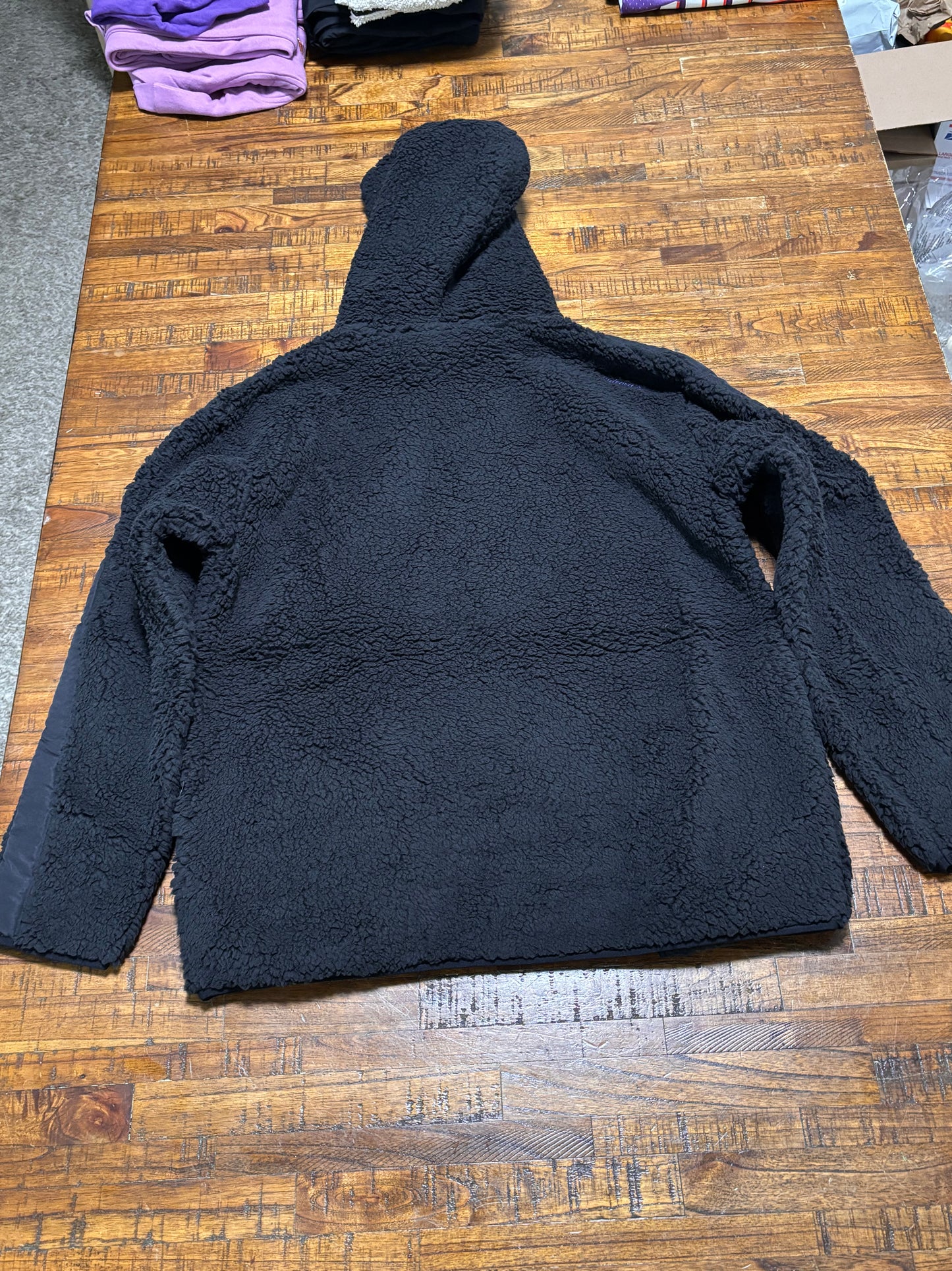 Phoenix Suns Mitchell & Ness NBA Retro Polar Fleece 1/4 Zip Pullover Hoodie Sweater Jacket Black Mens L Large New NWOT
