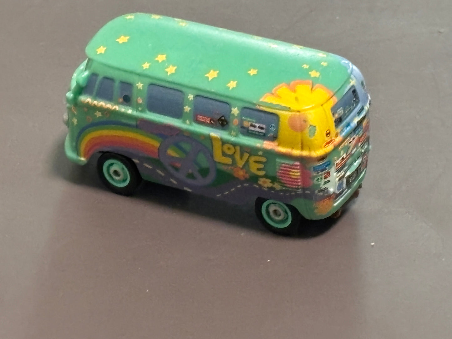 Disney Pixar Cars Volkswagon Diecast Car Toys Kids VW BUS Mattel Peace Love