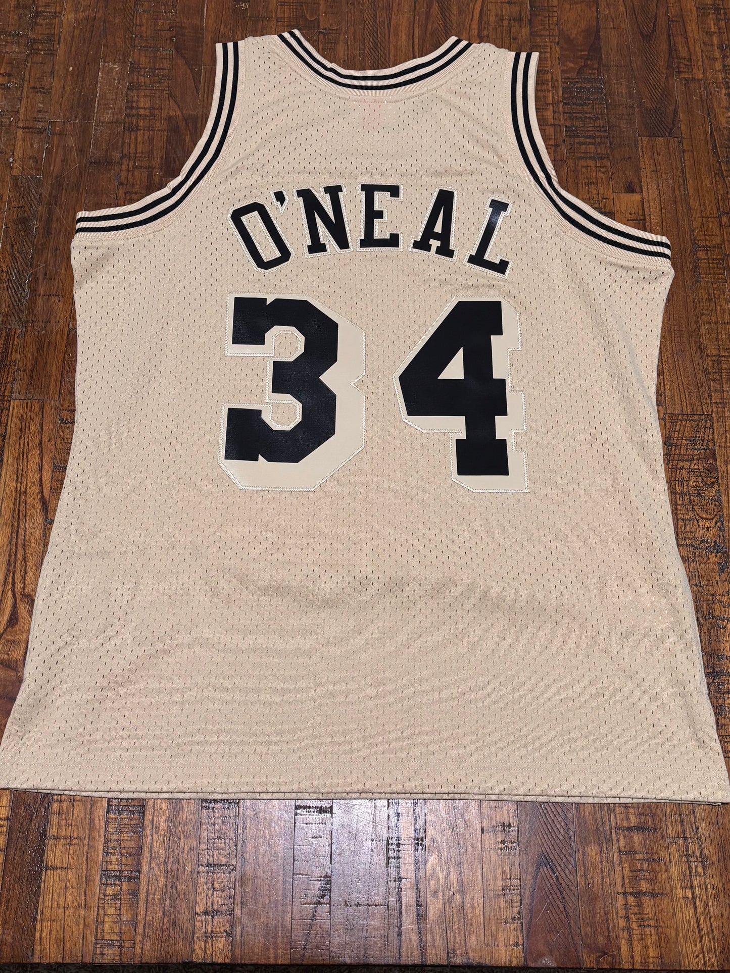Shaq Shaquille O’Neal Los Angeles LA Lakers Mitchell & Ness NBA Retro HWC Hardwood Classic Swingman 1996-97 Shirt Jersey Cream Khaki Men’s Large L New NWOT