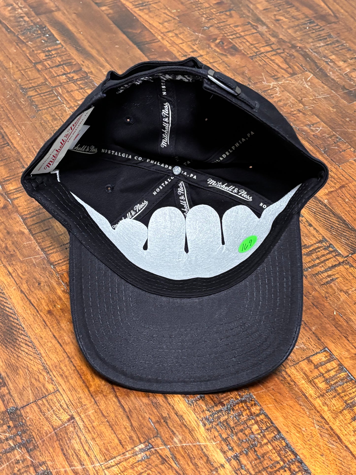 Mitchell & Ness Branded Vintage Pinscript Essential Strapback Adjustable Dad Hat Fit Cap Black Rainbow New