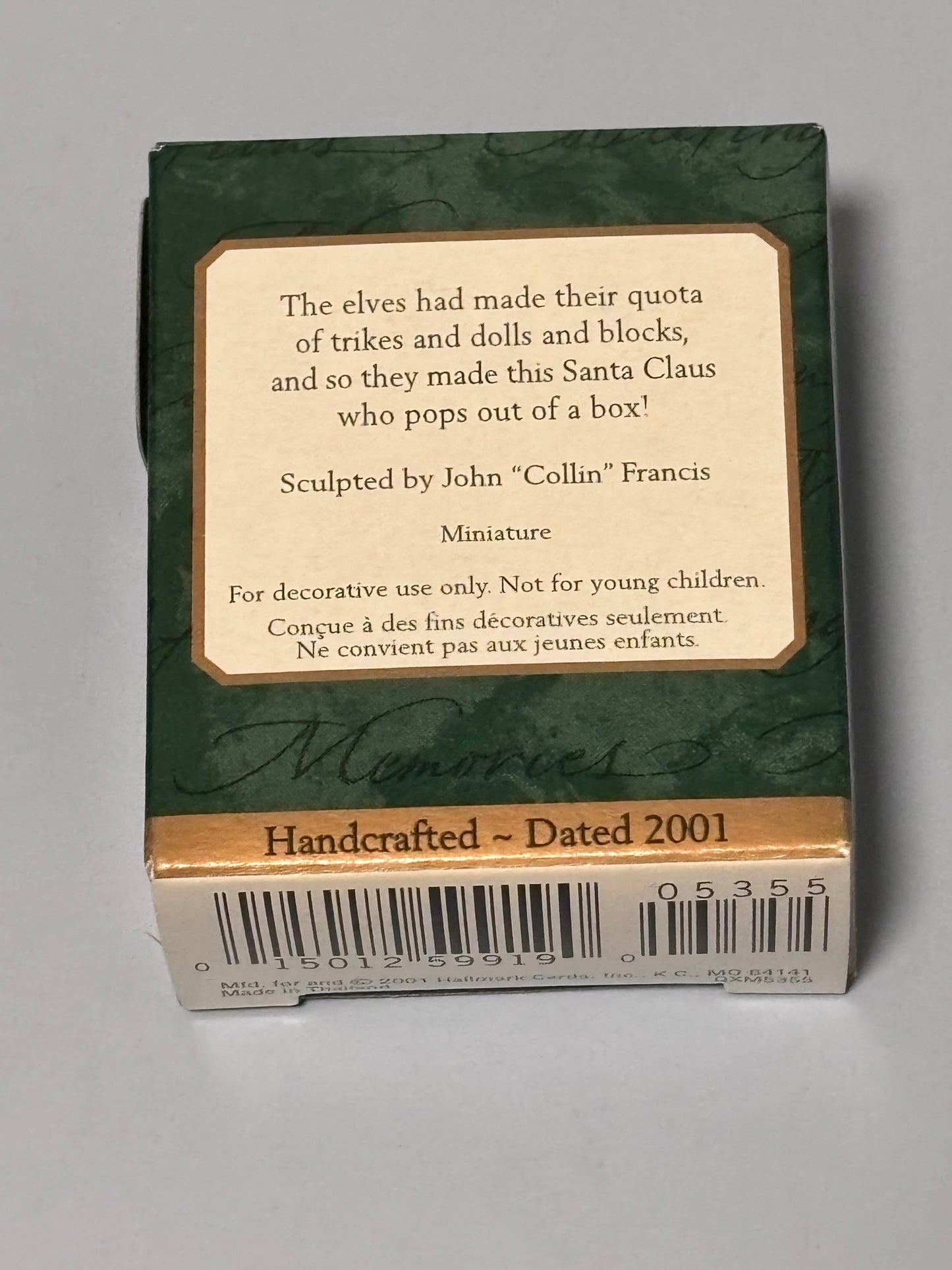 Hallmark "Santa In A Box" in the Miniature Series Christmas Ornament