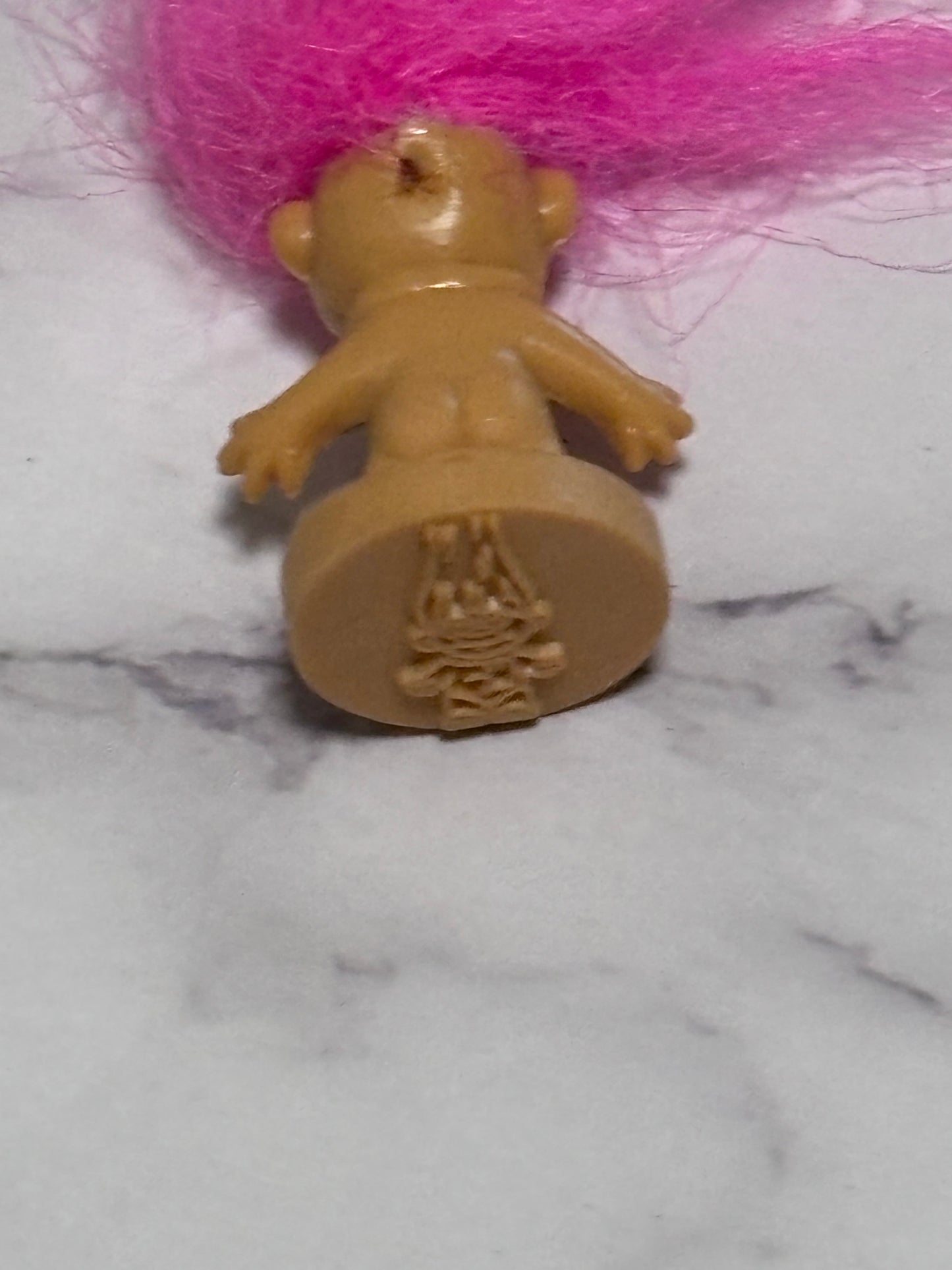 Vintage Troll Staml Mini Figure Pink Hairs 1”