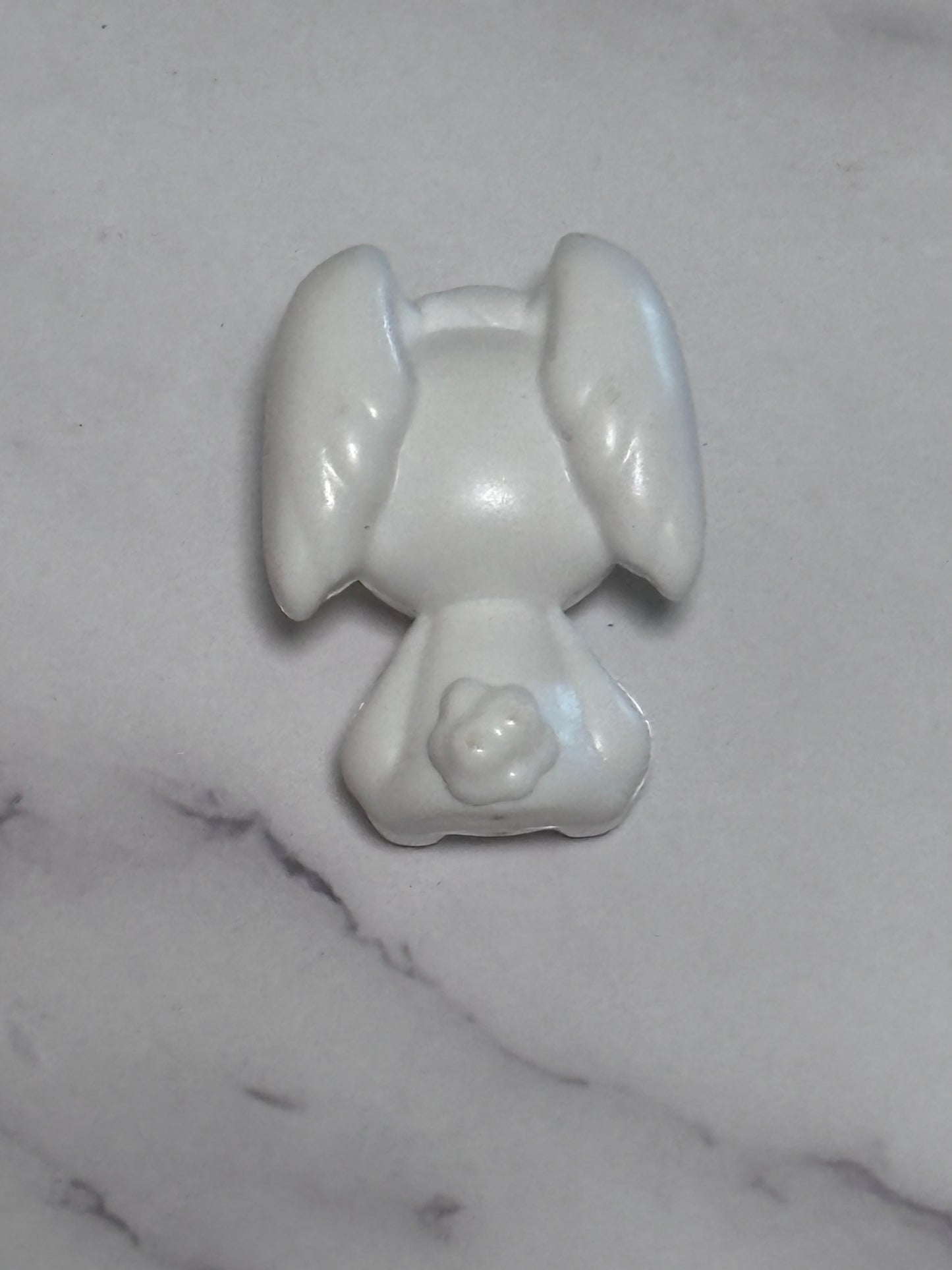 White Bunny Rabbit Sitting Doll Figure Blue Eyes Barbie Dollhouse 1.5”