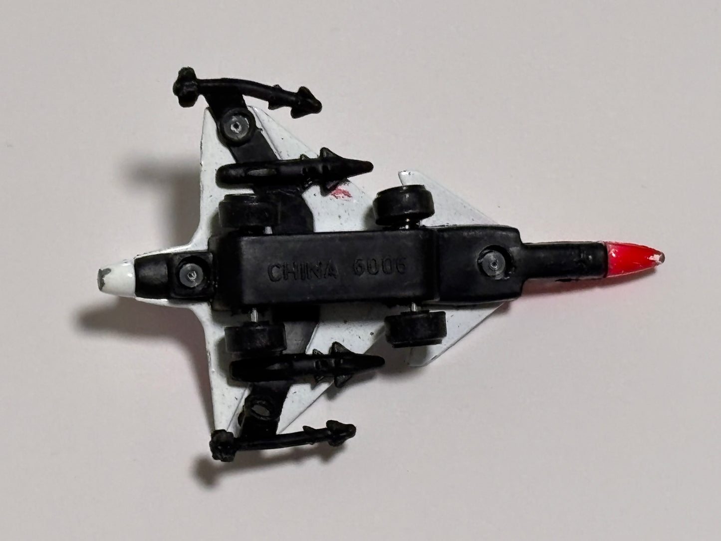 Vintage 1990's 2.5" Long Diecast/Plastic Toy Fighter Jet Stars Red White Blue