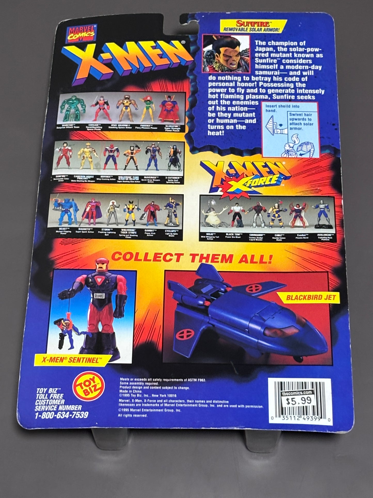 Unopened Vintage 1995 Toy Biz X-Men X-Force Marvel Comics SUNFIRE Action Figure