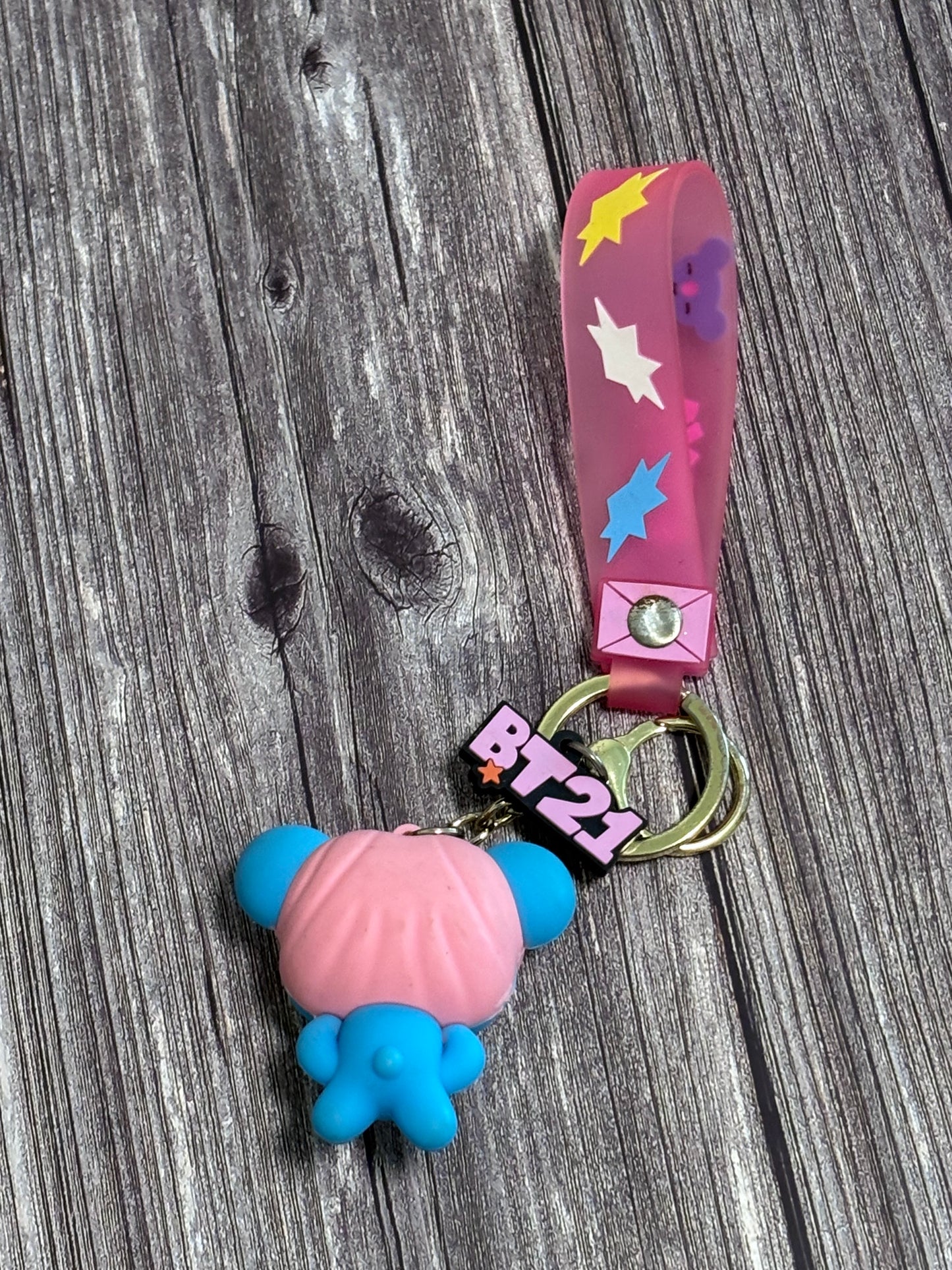 BTS Cute BT21 Kpop Characters Doll Fancy Heavy Silicone Lanyard Charm keychain