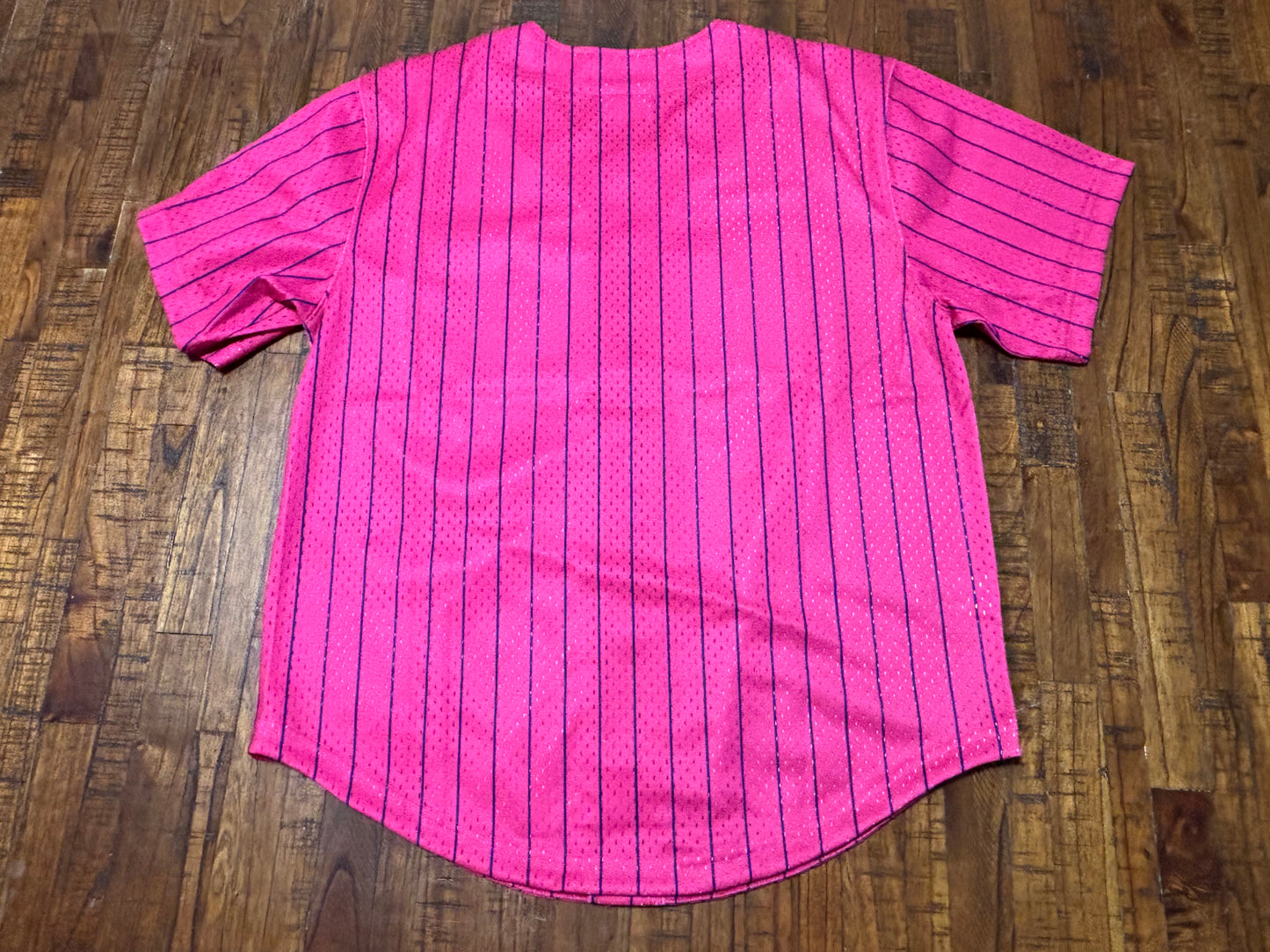 Milwaukee Bucks Mitchell & Ness NBA Retro Hardwood Classic HWC Swingman World Big Face Team Logo 2000-01 Neon Pink Purple Mesh Shirt Jersey Men’s Large L NWOT New