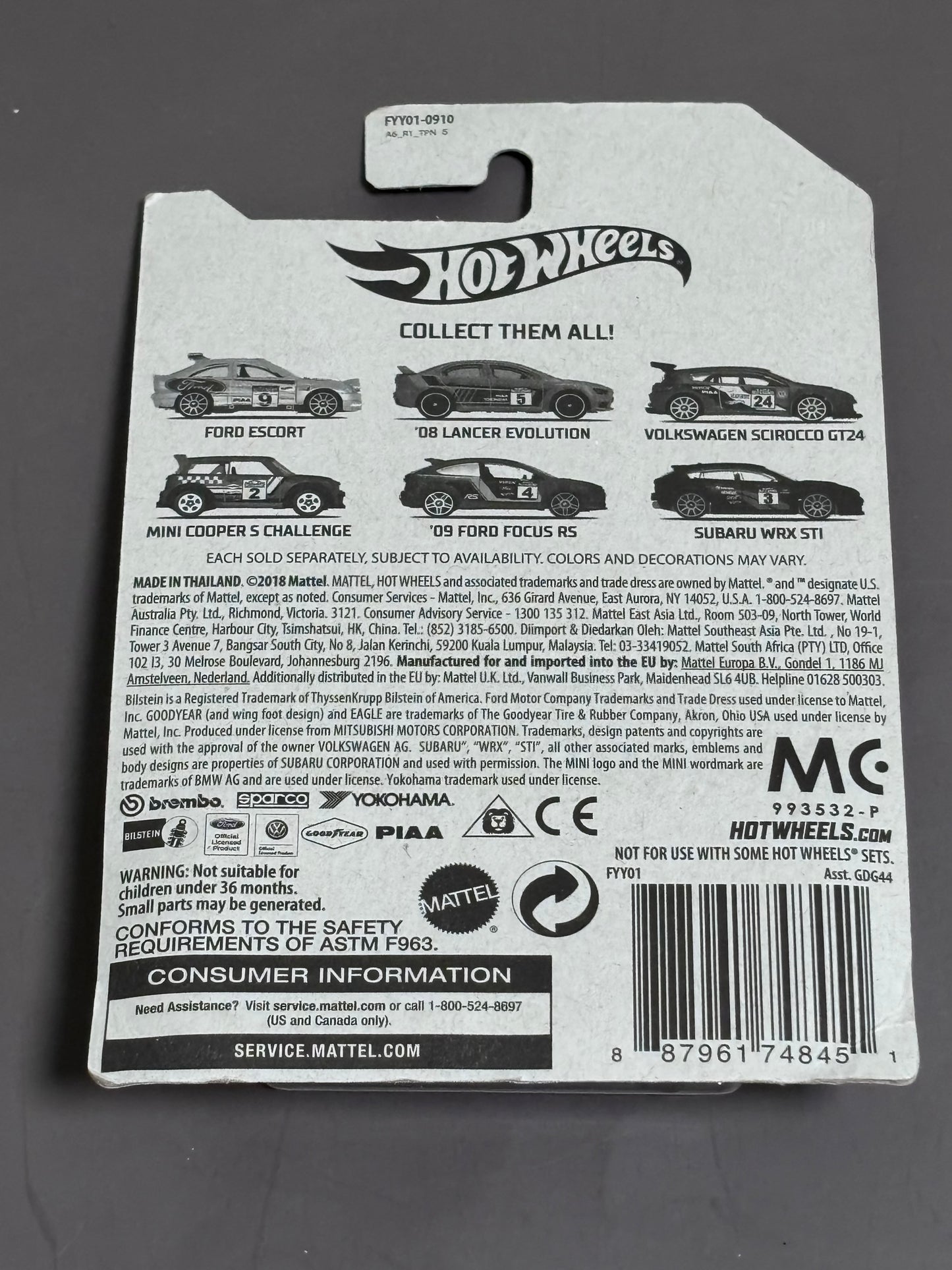 Hot Wheels MINI Cooper S Challenge Diecast Car Blue White 1:64 2018
