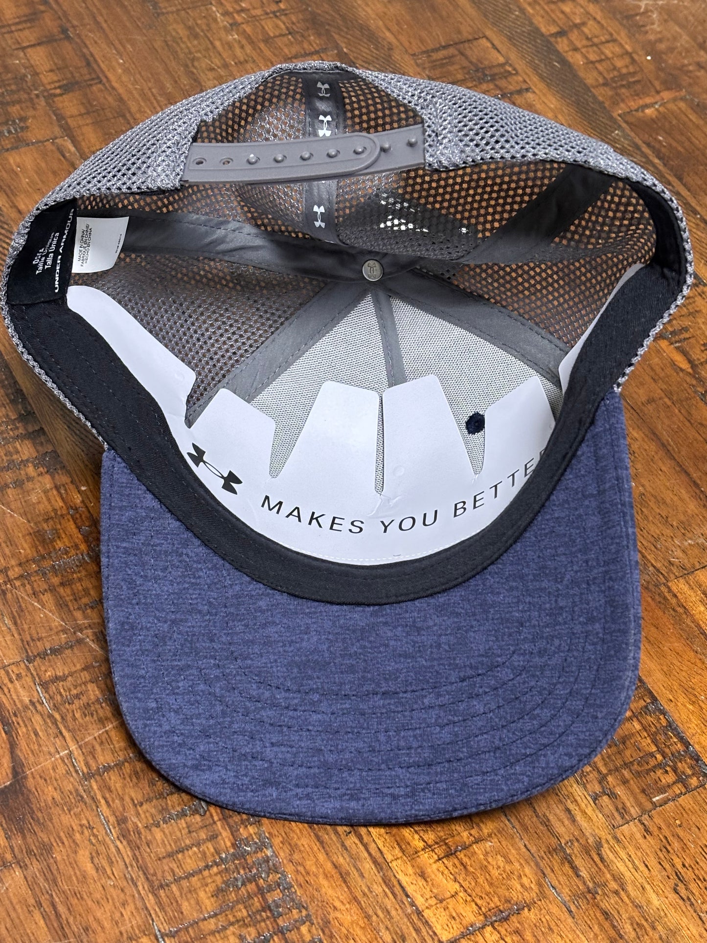 Under Armor Laguna Beach California Adjustable Snap Back Mesh Trucker Hat Cap Gray Blue New NWT