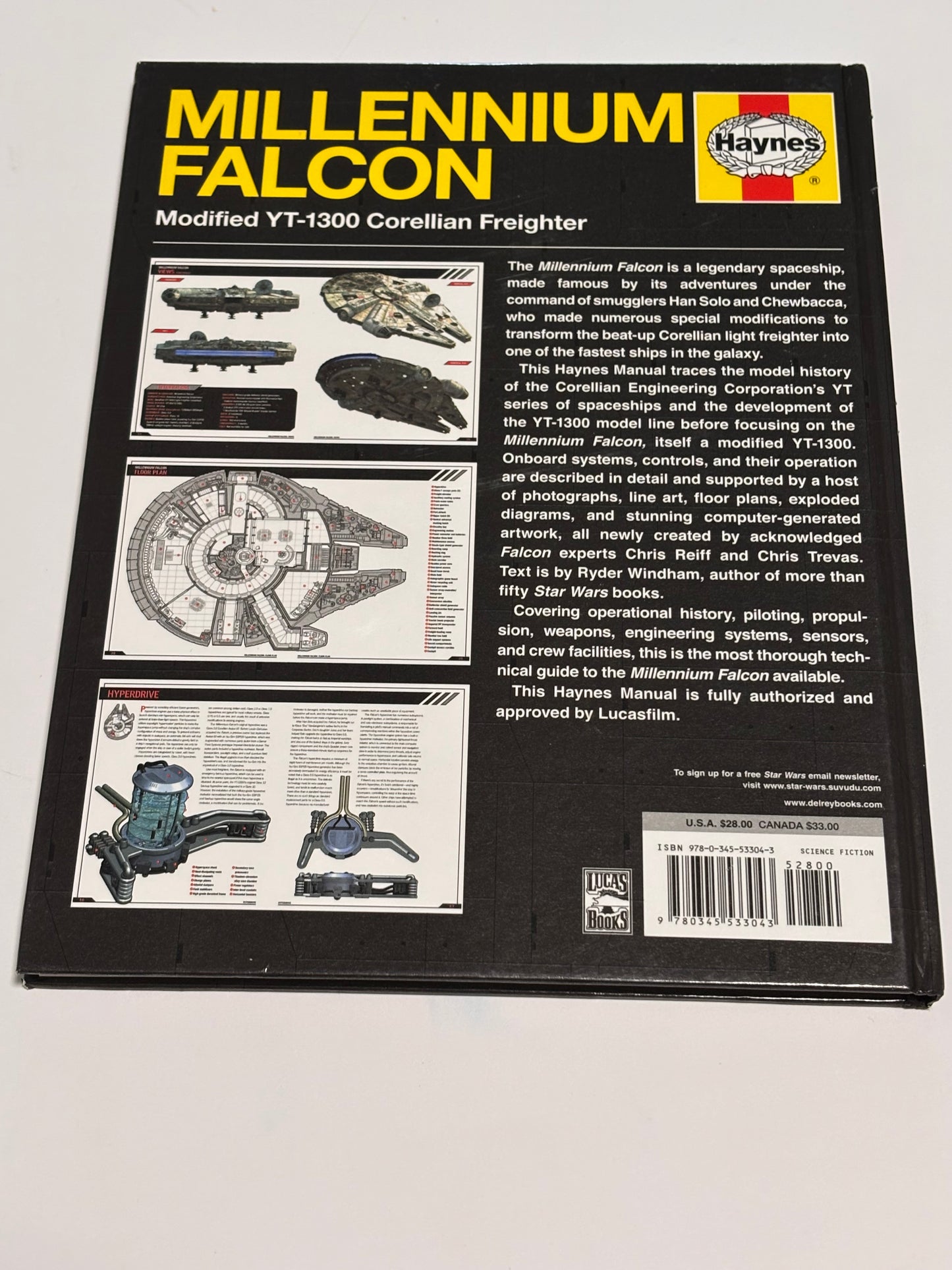 Star Wars Millennium Falcon TY-3000 Corellian Owner's Workshop Manual Hardcover
