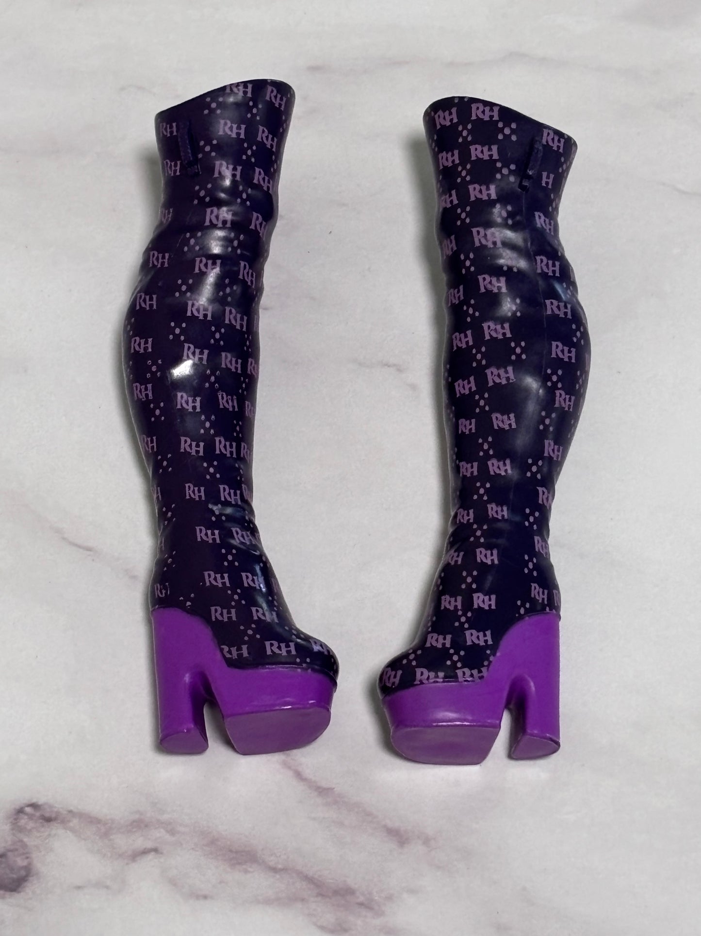Rainbow High Emi Vanda Series 3 Doll Shoes Purple Thigh High Platform Boots