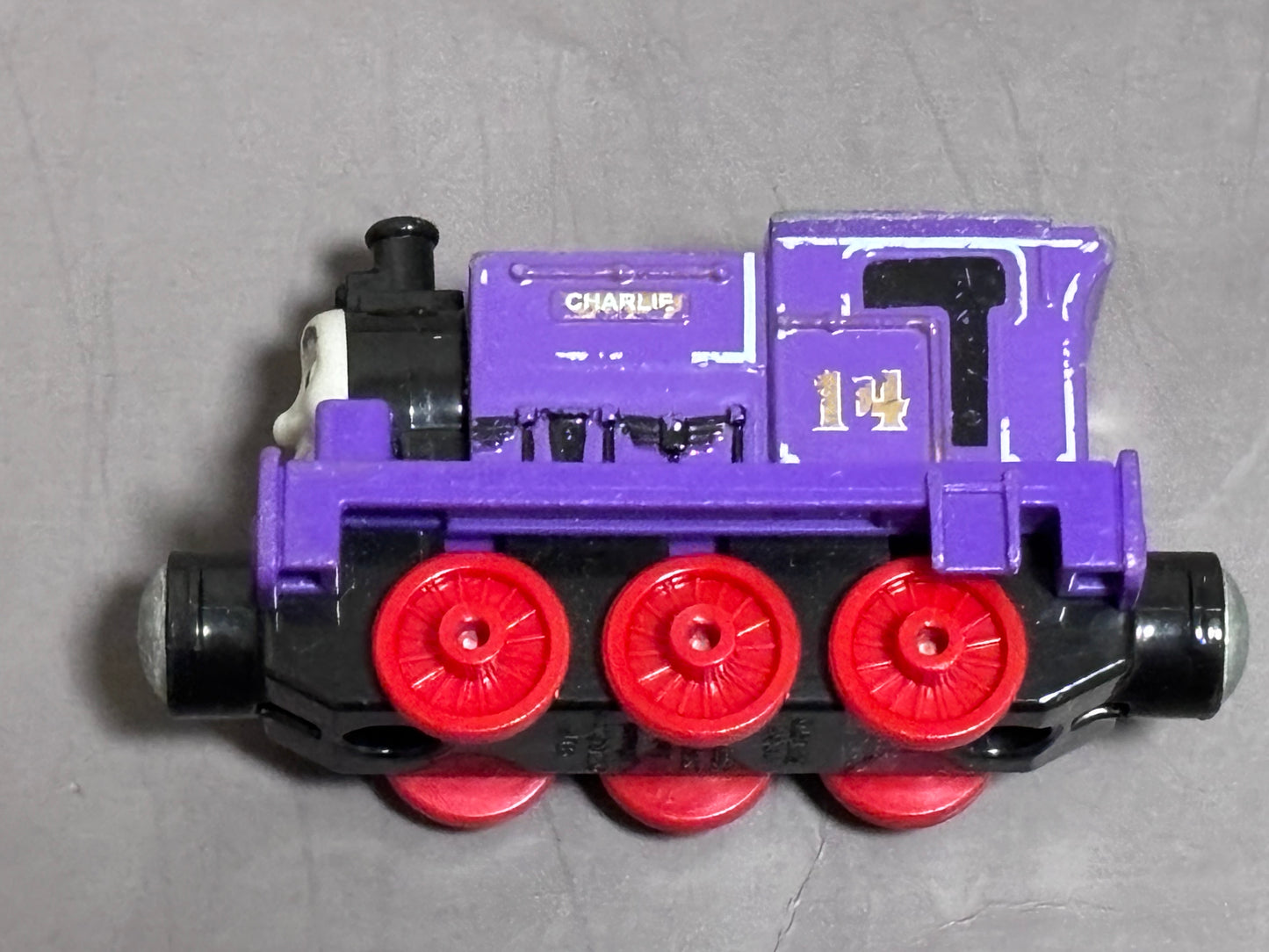 2013 Thomas & Friends Take N Play Along Charlie Diecast Train Engine #14 Purple