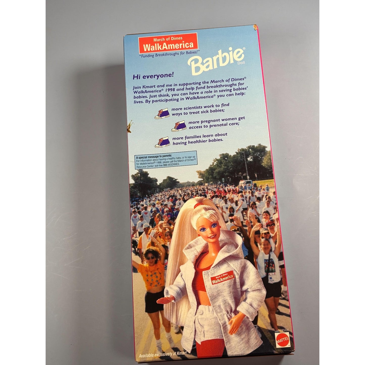 March of Dimes Walk America Special Edition Barbie Doll 1997 Mattel #18506 New