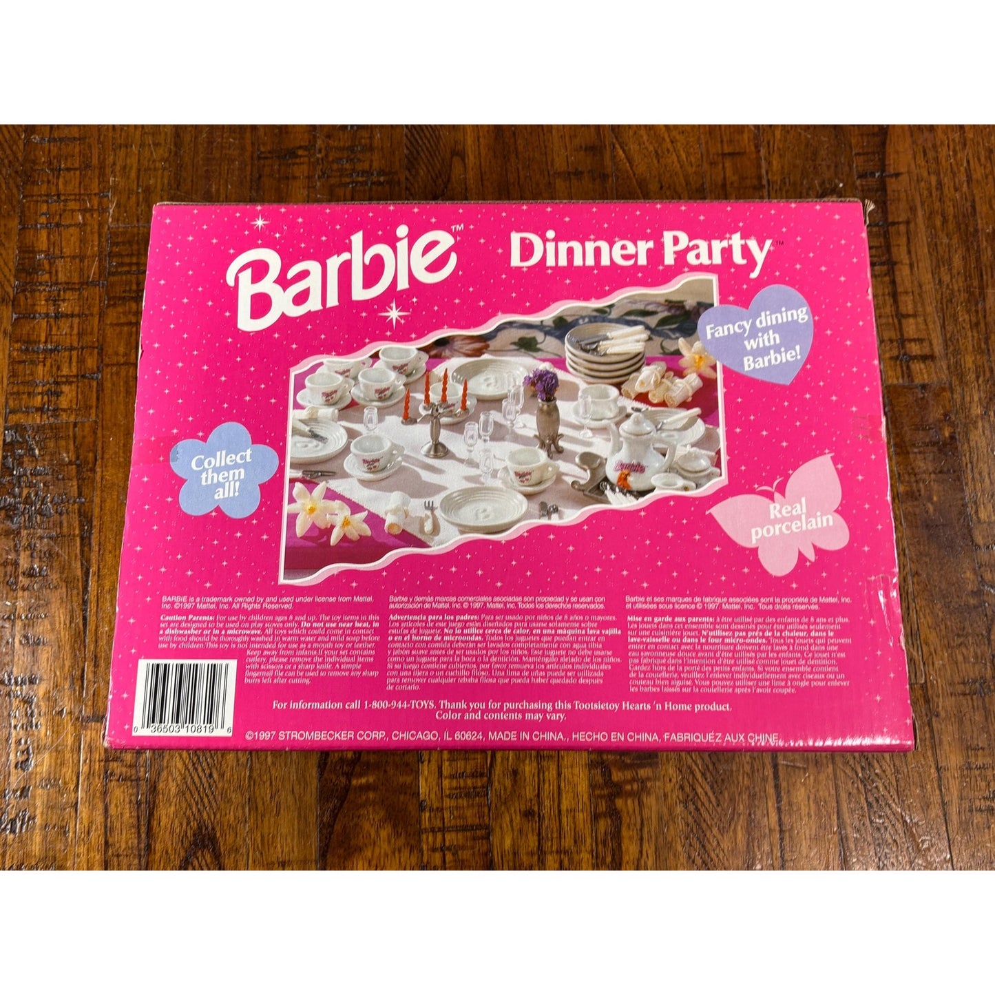1997 Mattel Barbie Doll Dinner Party Dish Set for 6 Tootsie Toy #10819 New