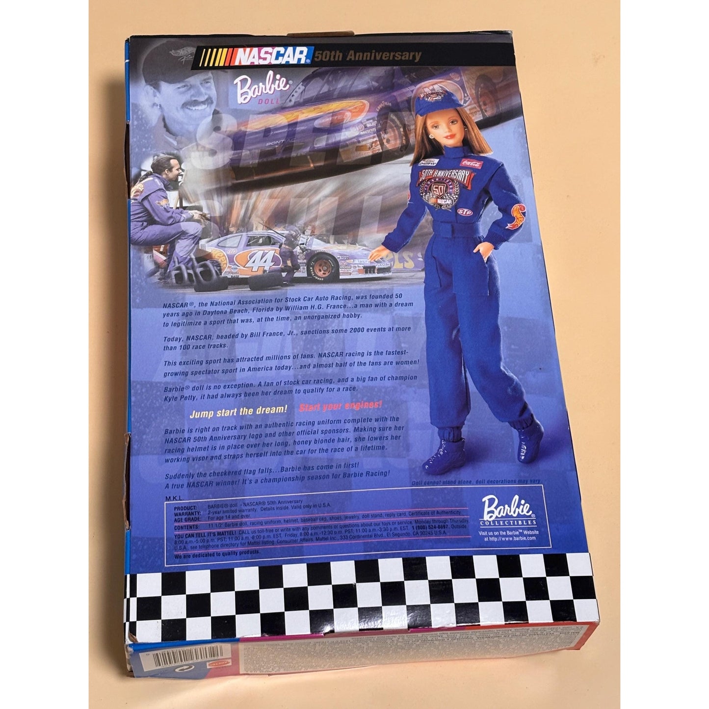 Barbie Nascar Doll 50th Anniversary Collector Edition 1948-1998 Mattel