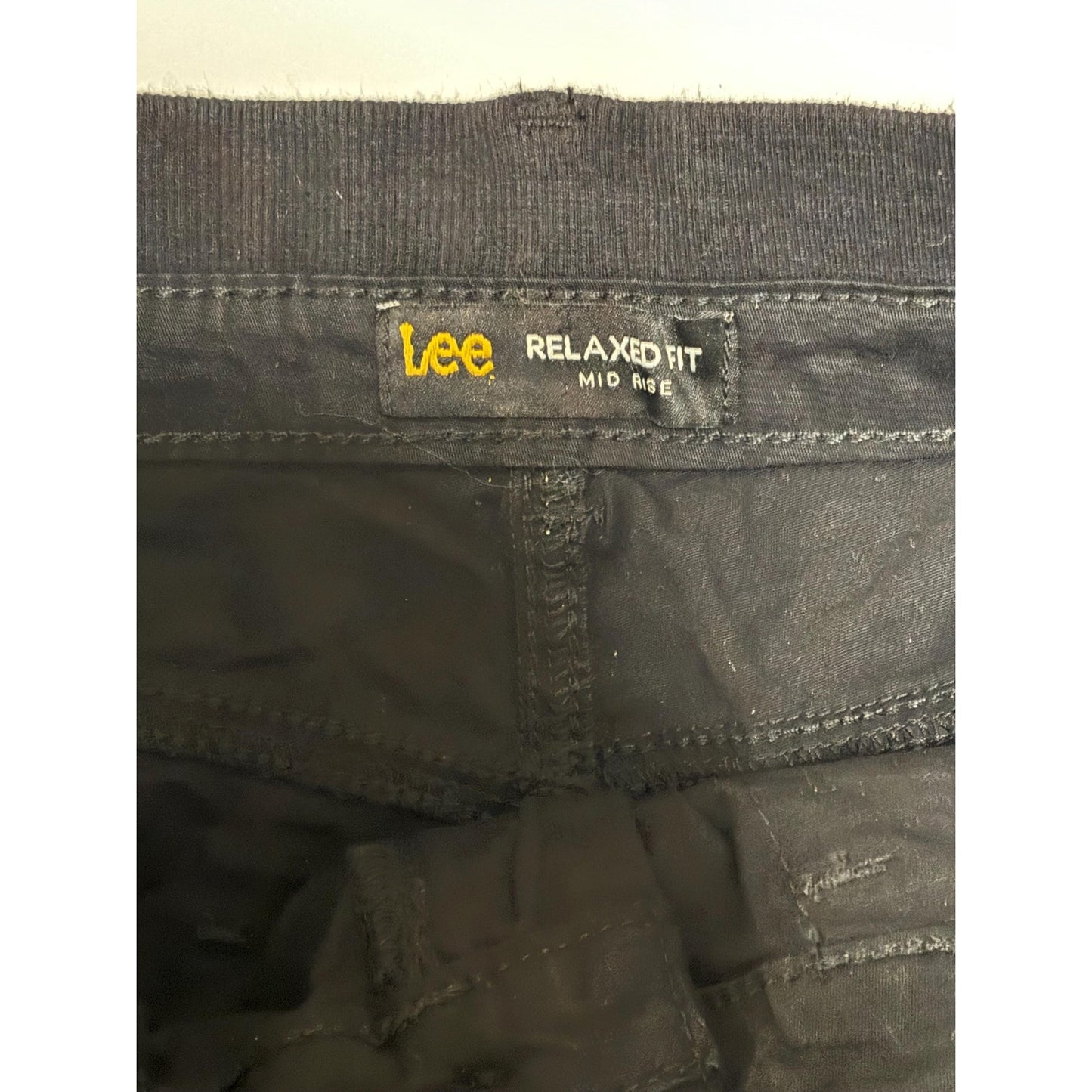 Lee Women Relaxed Fit Avey Knit Waist Cargo Bermuda Short Black 6 NWT