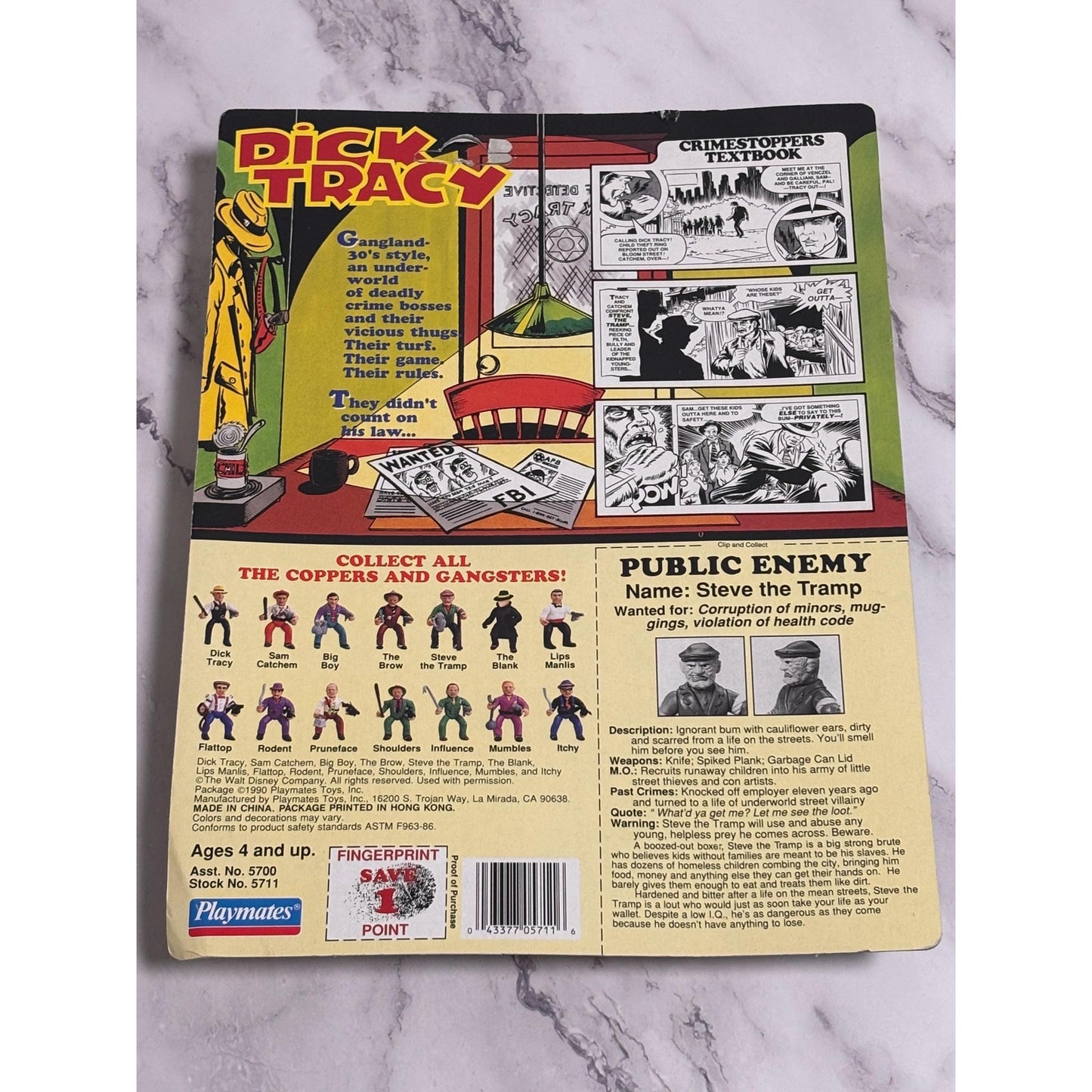 Dick Tracy The Tramp Playmates 5" Action Figure 1990 Coppers & Gangsters New