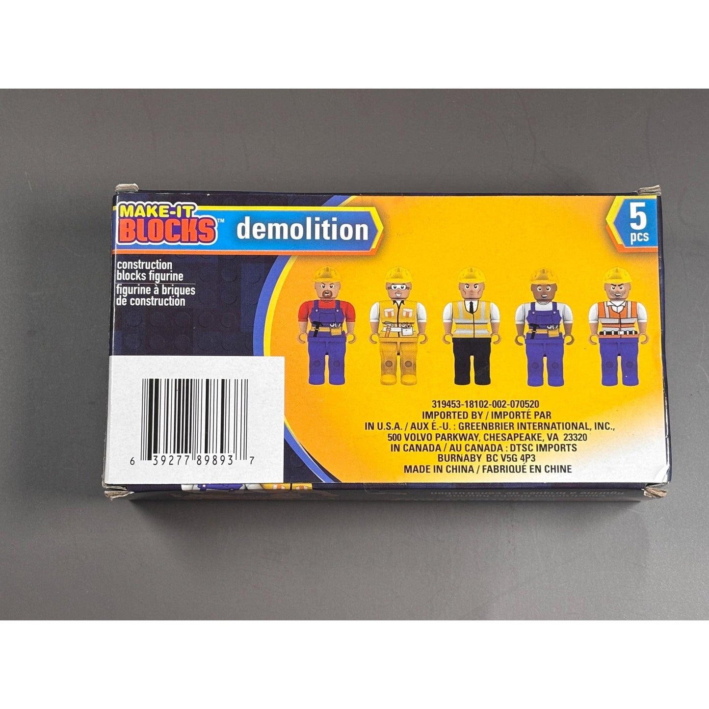 Make-It Blocks "Demolition" 5-piece set of construction block figurines
