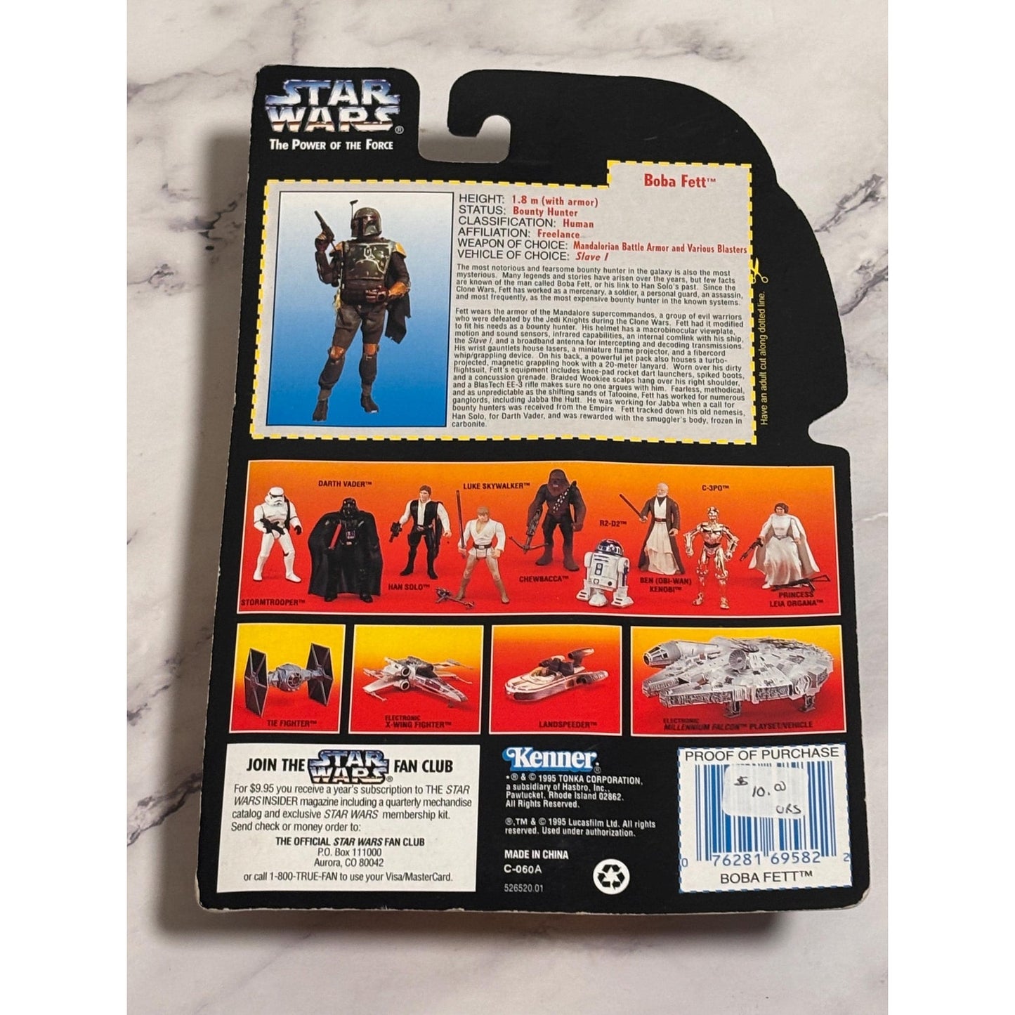 Star Wars Boba Fett w/Sawed-Off Blaster Rifle & Jetpack Action Figure 1995