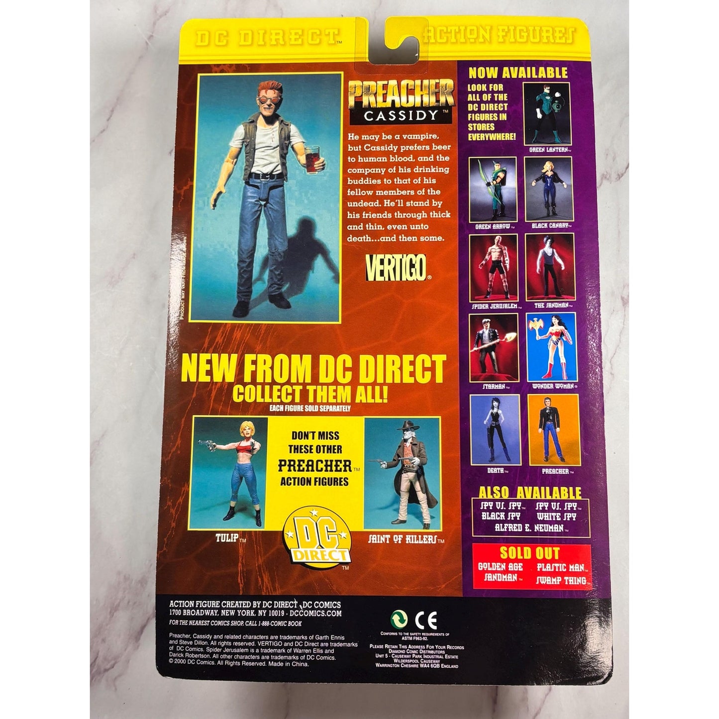 Vertigo Preacher Cassidy DC Direct Poseable Action Figure Vampire 6" 2000 New