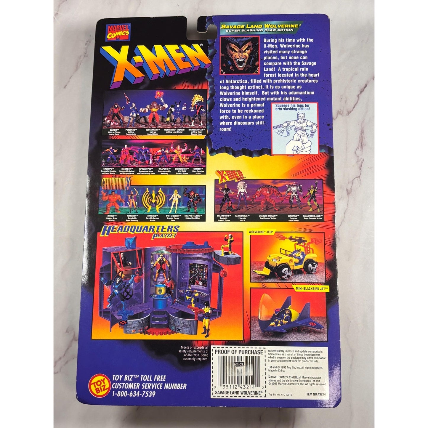 X Men Flashback Series Savage Land Wolverine Marvel Action Figure Toy Biz 1996