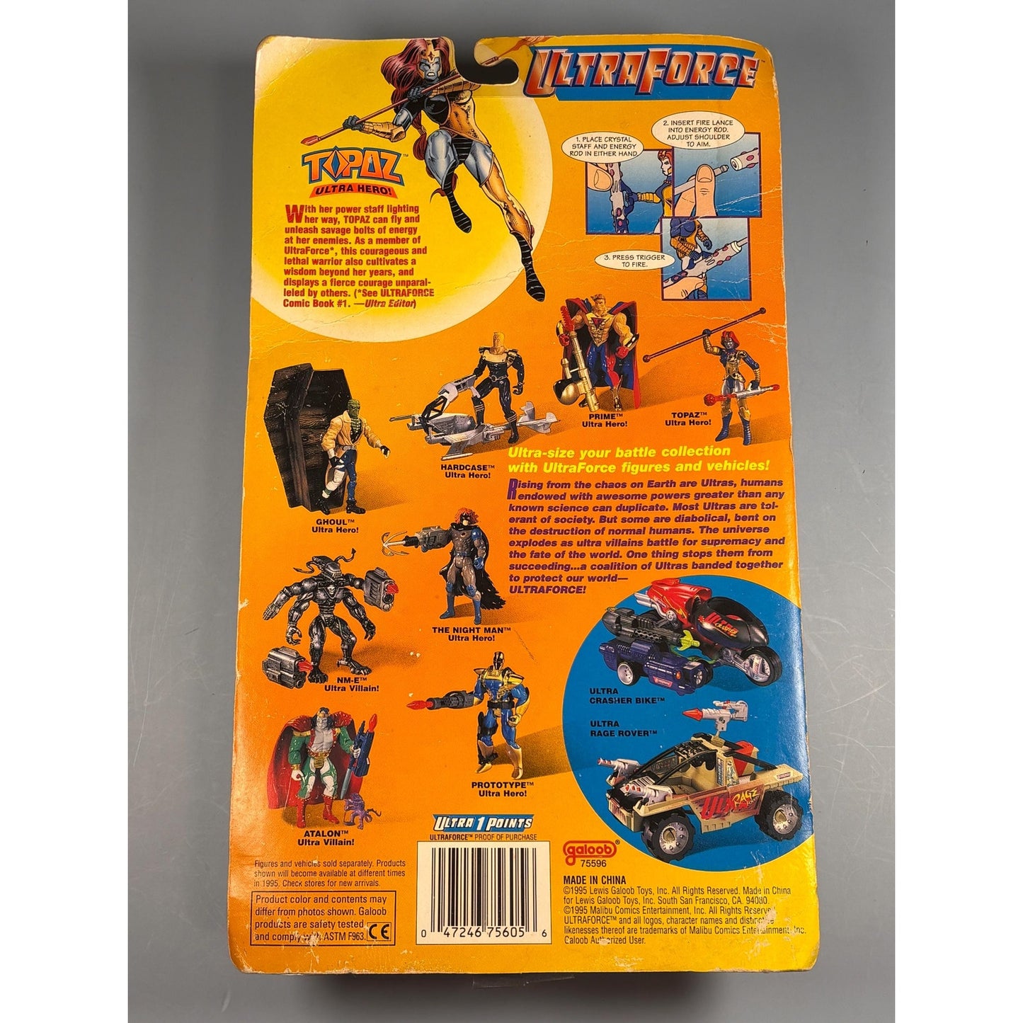 Galoob UltraForce Topaz Ultra Hero Action Figure Toy #8 Collectable New 1995 5”