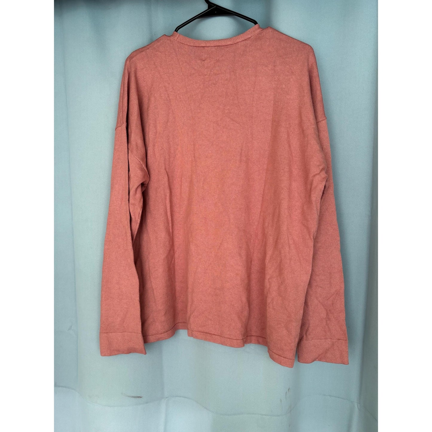 Anne Klein Red Ribbed Ansie V-Neck Sweater Long Sleeve NWT XL