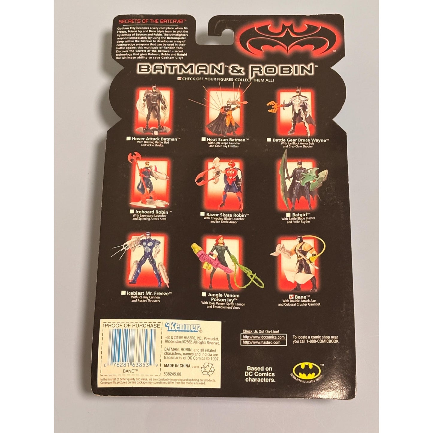 Batman Robin BANE w/Double Attack Axe & Colossal Crusher Gauntlet 1997 Hasbro