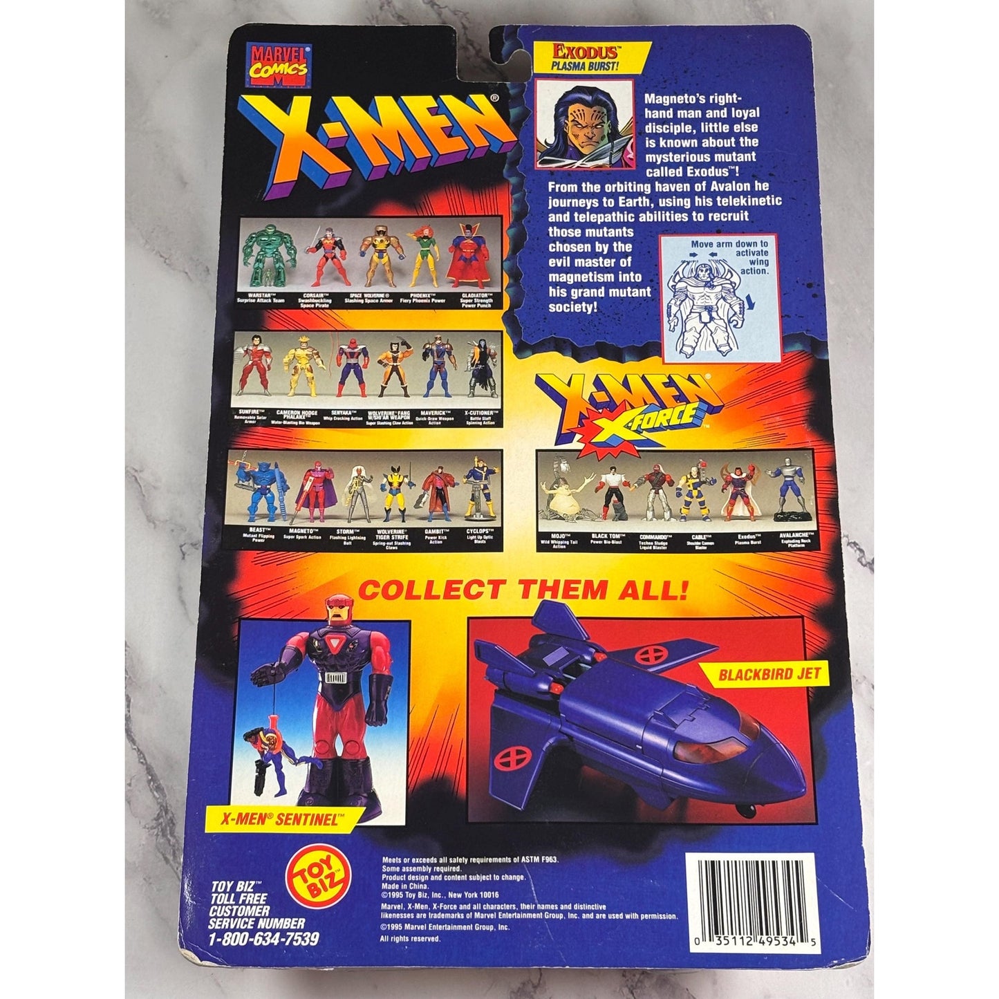 X-Men X-Force Exodus Plasma Burst Marvel Comics Action Figure Toy Biz 1995 New