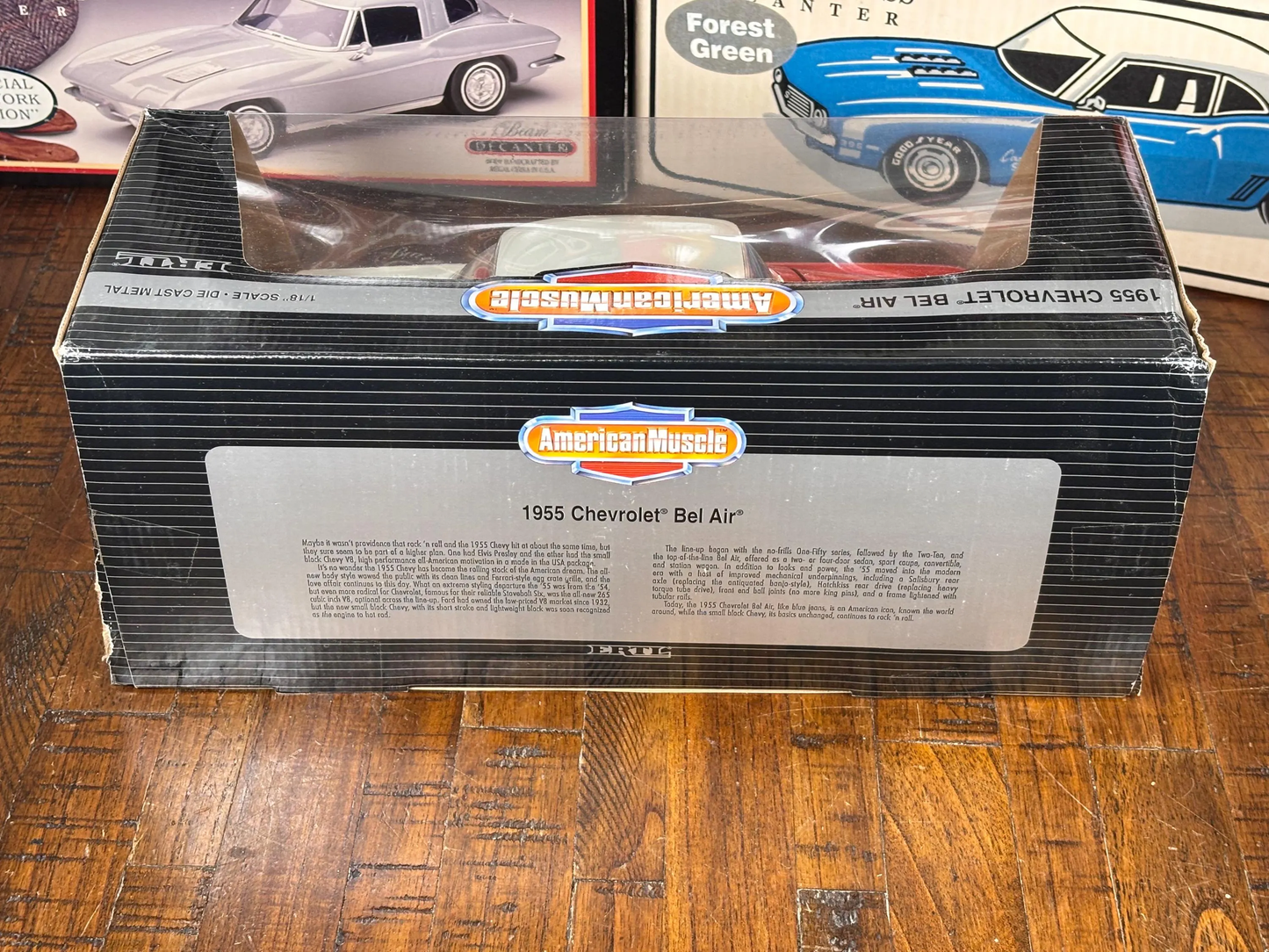 ERTL American Muscle 1955 Chevrolet Bel Air Die Cast 1:18 Red White Stripes