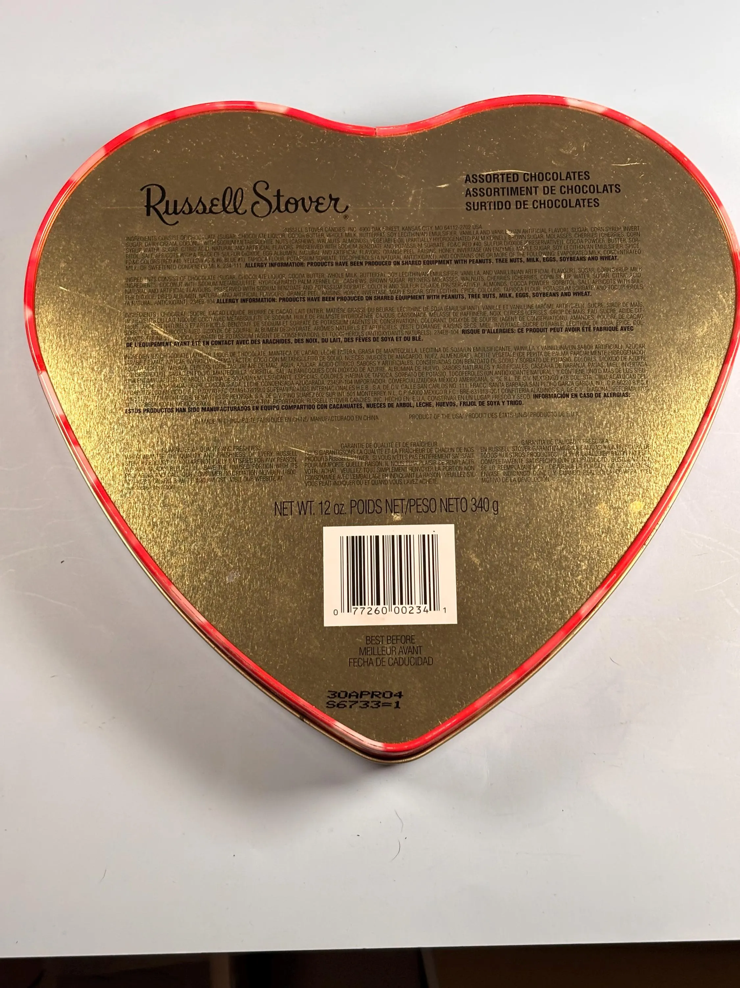 Elvis Presley Russell Stover Candy Tin Box 9 1/2" 2005 Color Photo Signature