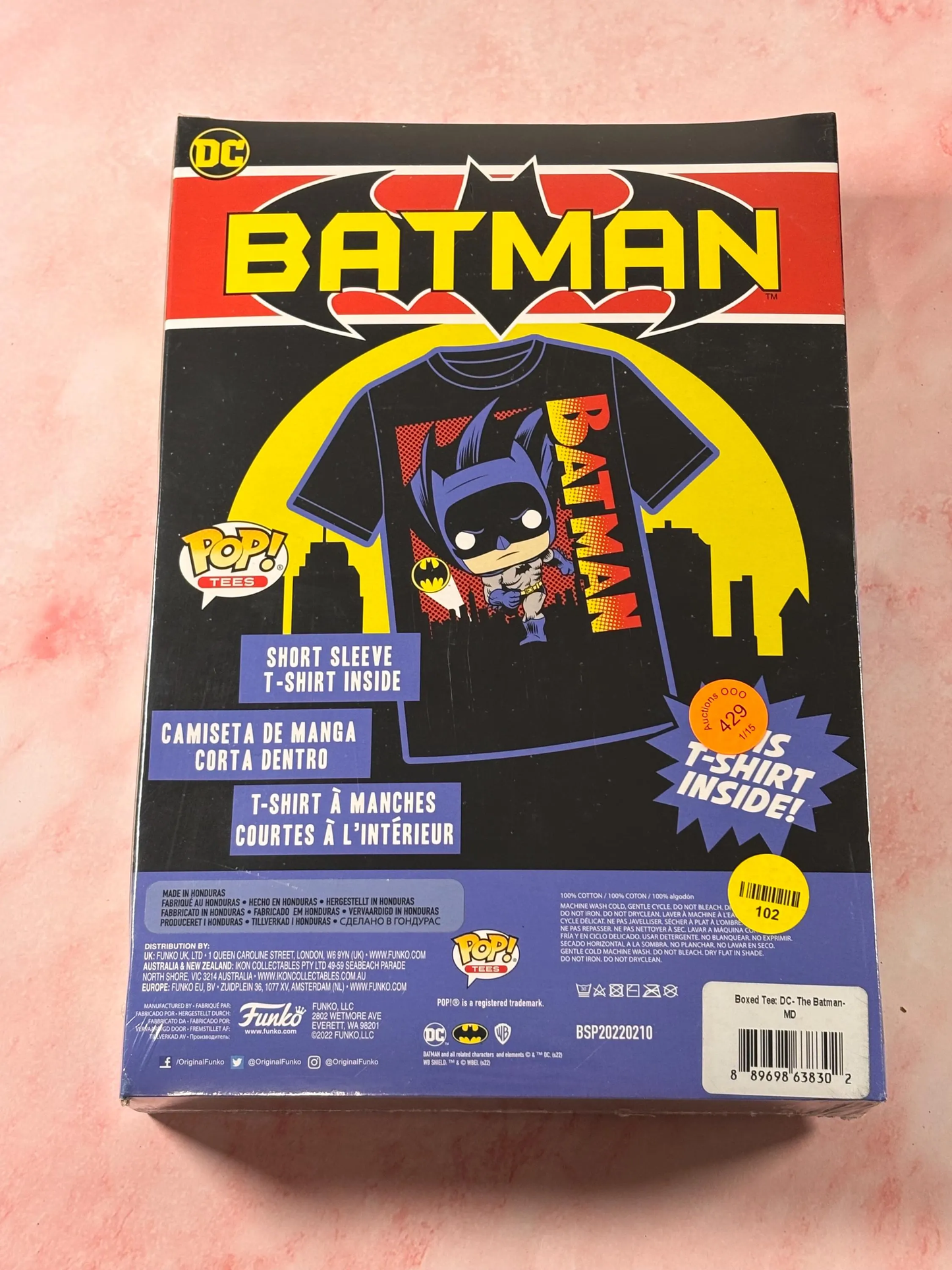 Funko Pop! Tees DC Comics Batman The Caped Crusader T-Shirt Size Medium M New