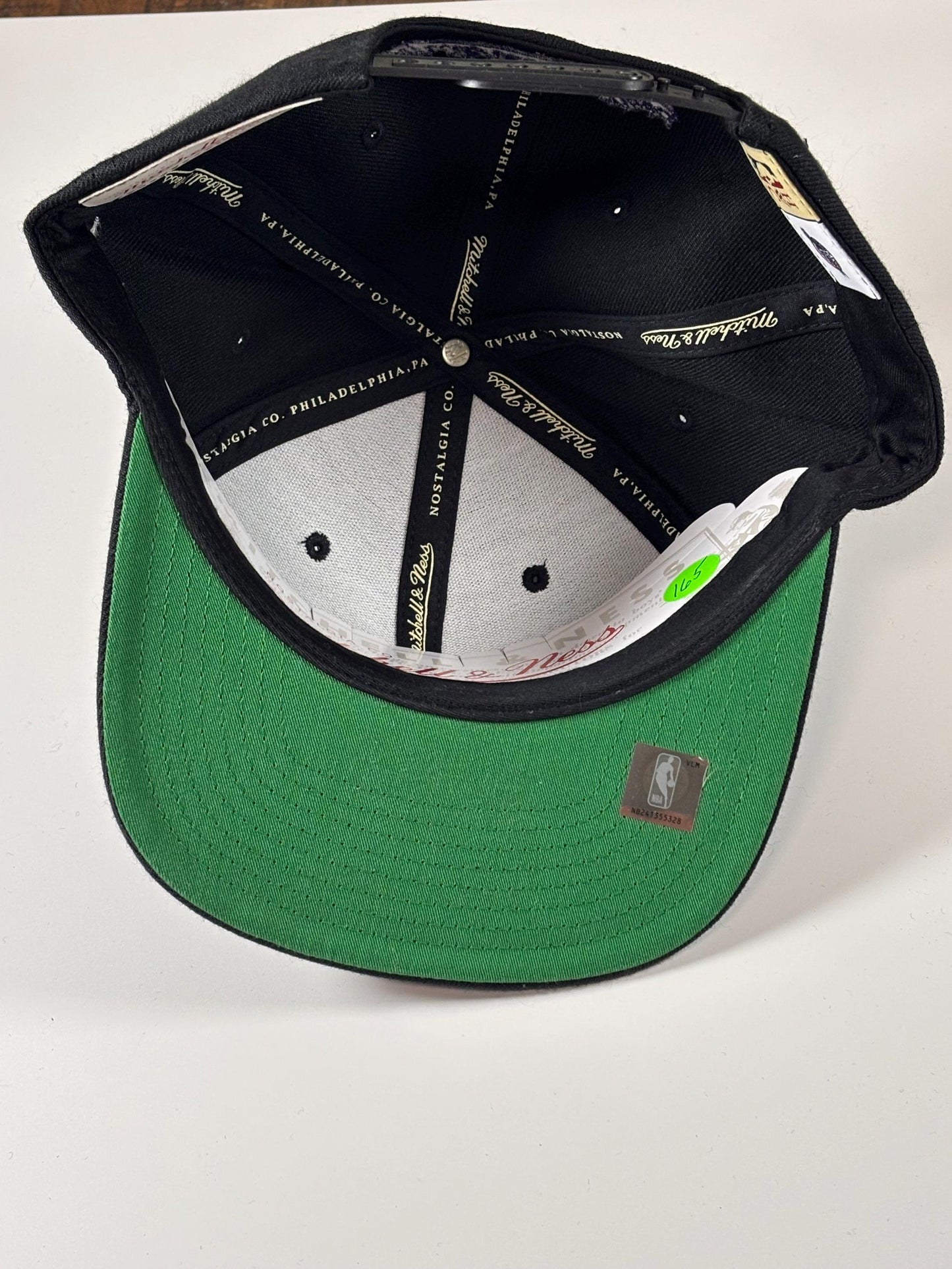 Mitchell & Ness Utah Jazz Black Hardwood Foundation Script Snapback Hat New