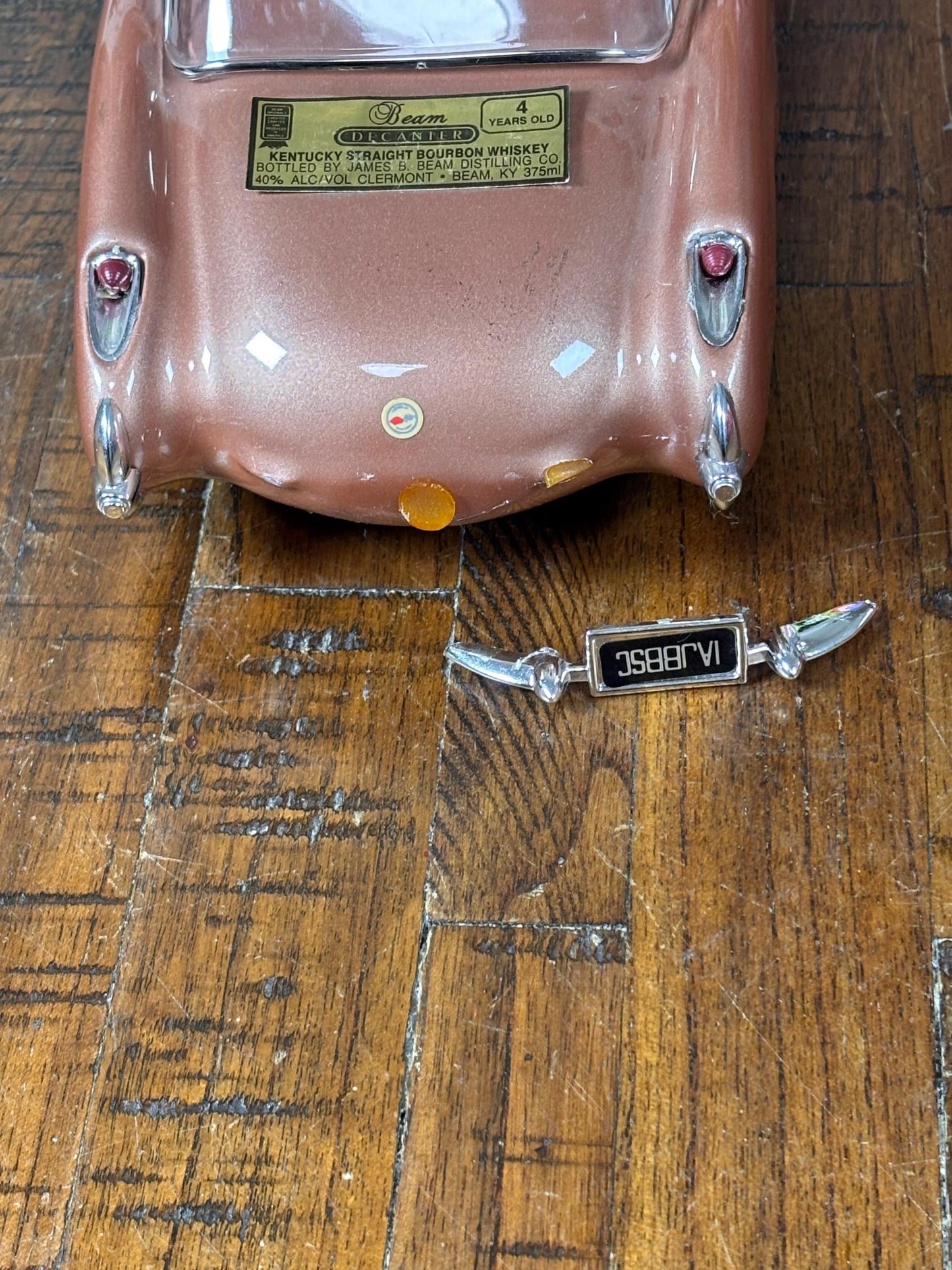 Jim Beam Copper Brown Gold 1957 Chevrolet Chevy Corvette Decanter Empty Bottle