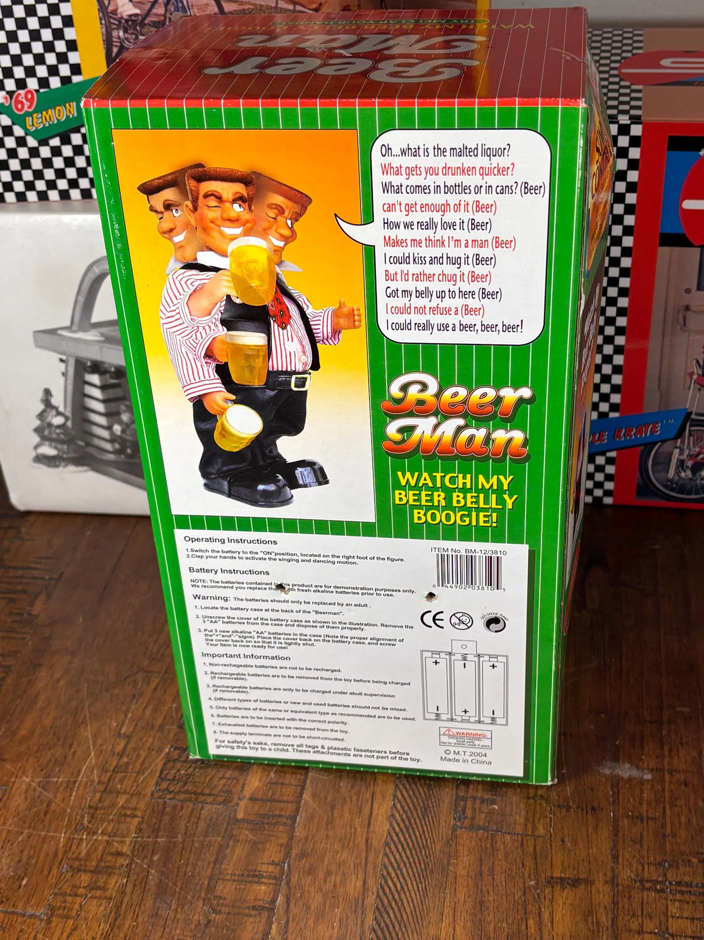 Vintage Beer Man Beer Belly Boogie Sonic Control Activate Action Figure Working