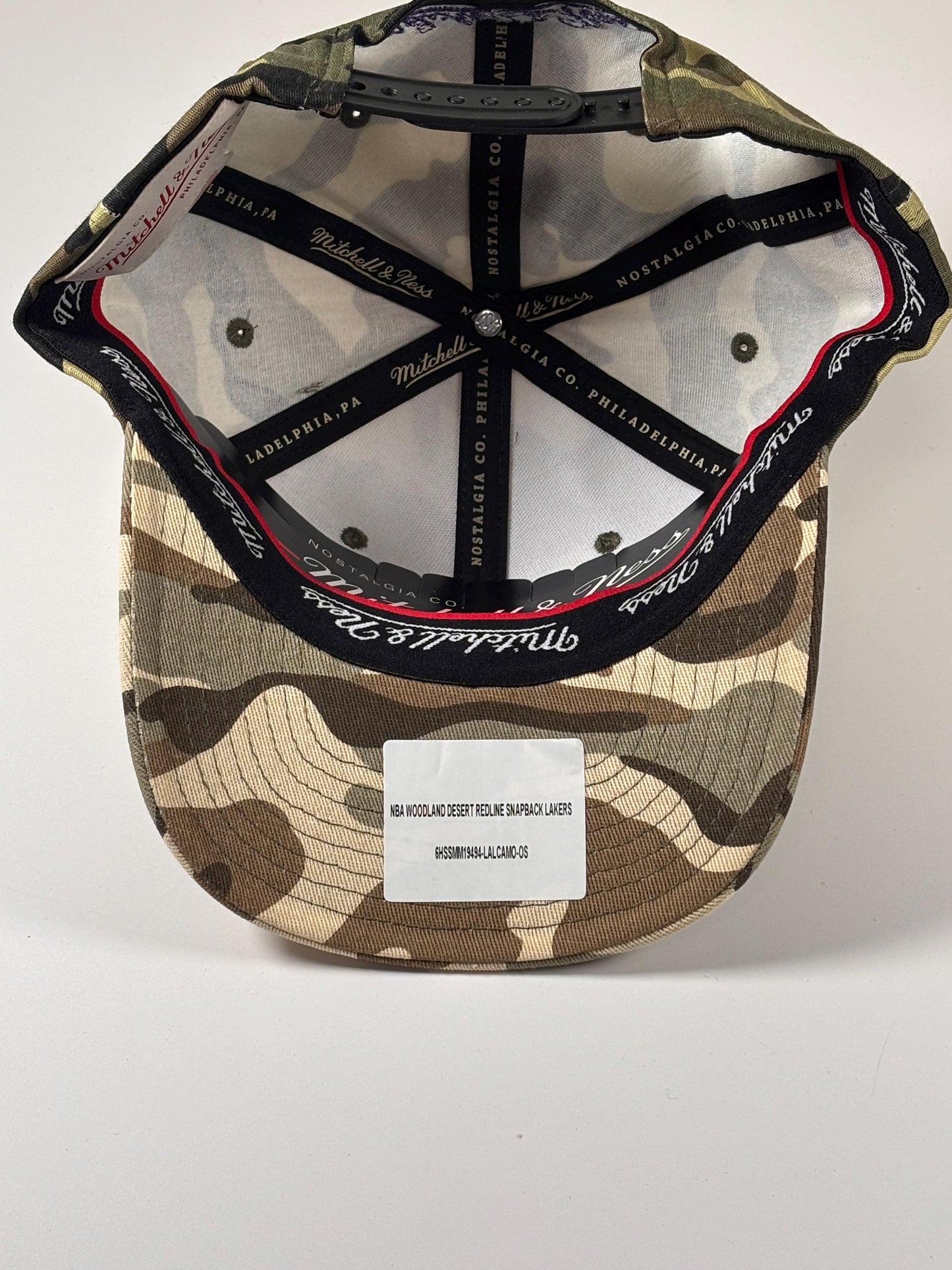 Mitchell & Ness LA Los Angeles Lakers Camo Woodland Desert Snapback Hat New