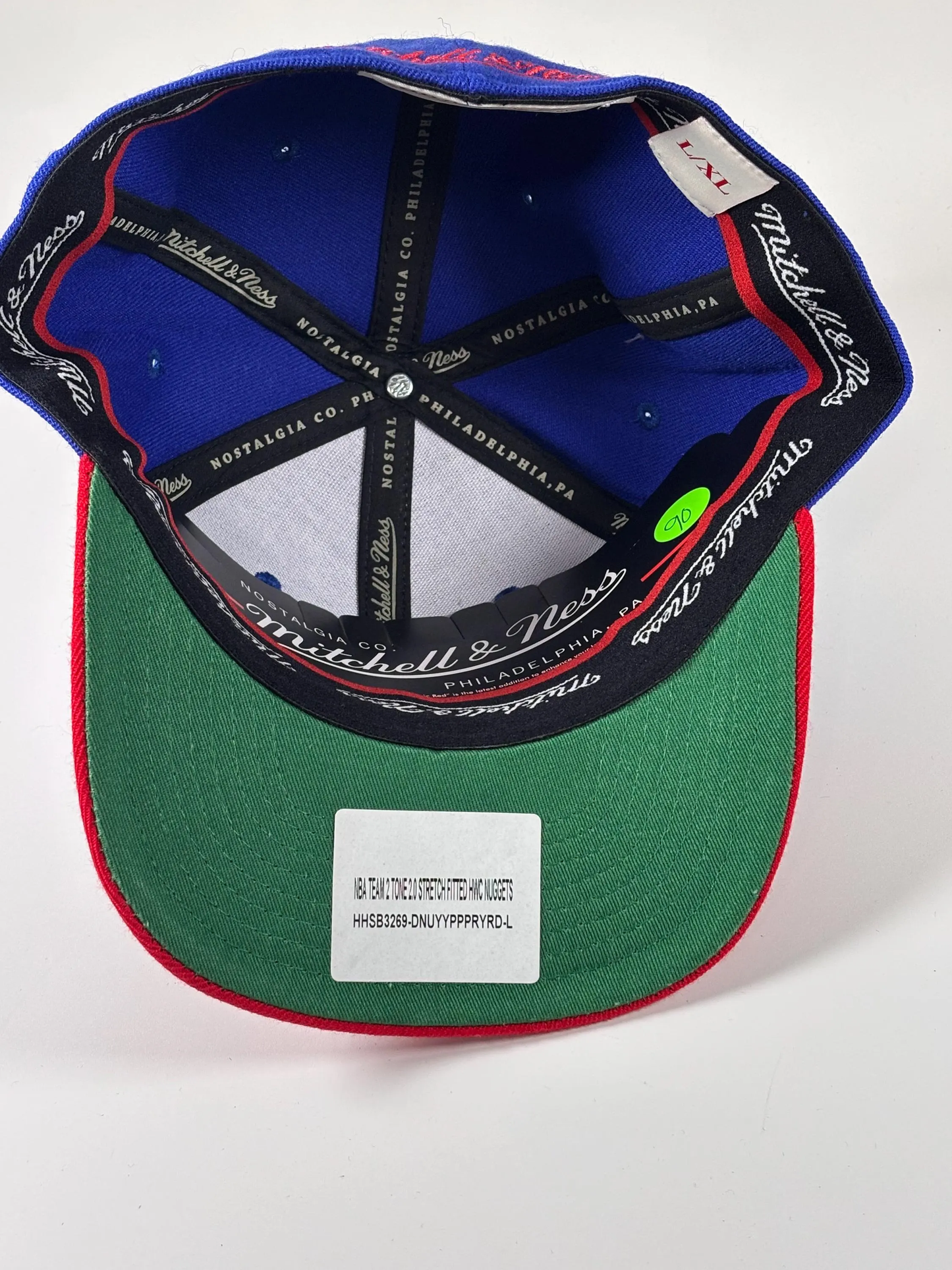 Mitchell & Ness Royal Red Denver Nuggets Hardwood Fitted Two-Tone 2.0 Hat New