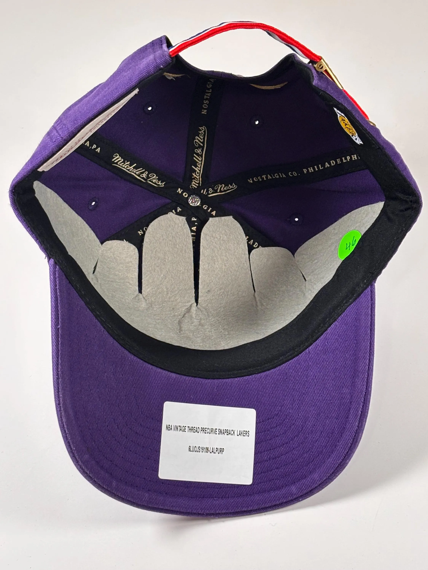 Mitchell Ness LA Los Angeles Lakers Purple Thread Stone Adjustable Dad Hat New