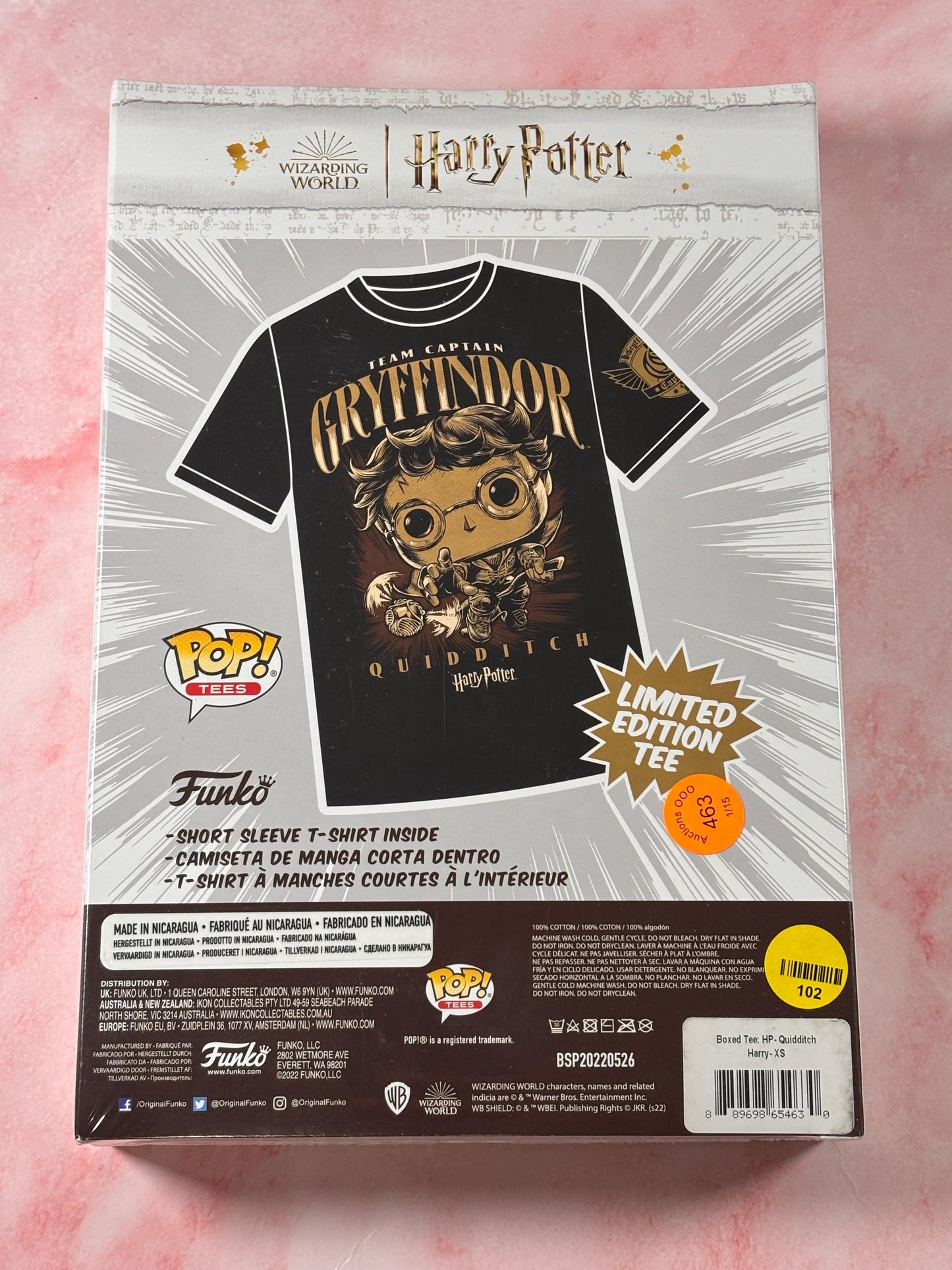 Funko Pop! Harry Potter Gryffindor Team Captain T-Shirt Size XS Xtra Small