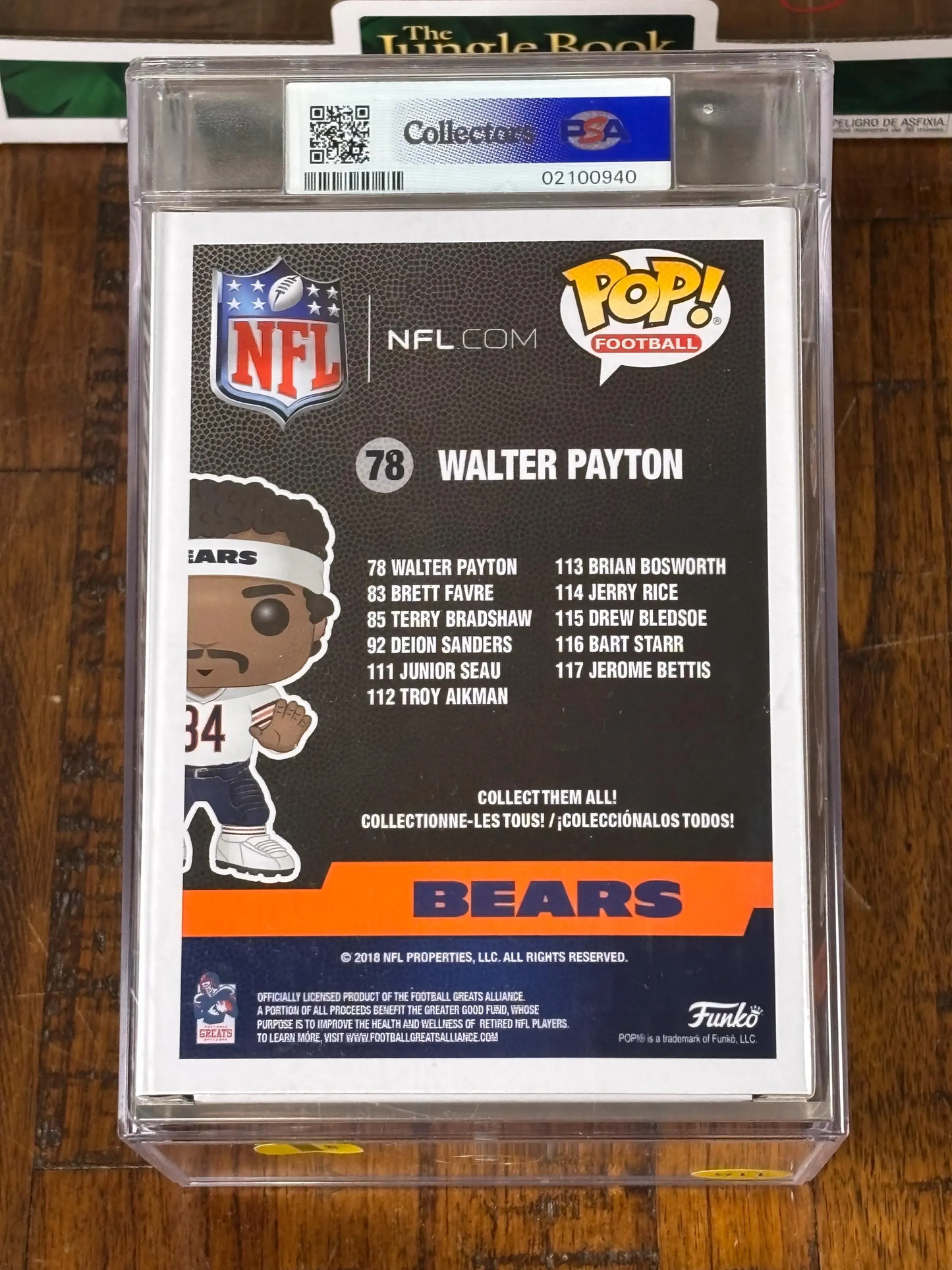 Funko Pop! Vinyl: Walter Payton Chicago Bears NFL Football #78 PSA Graded 9 Mint