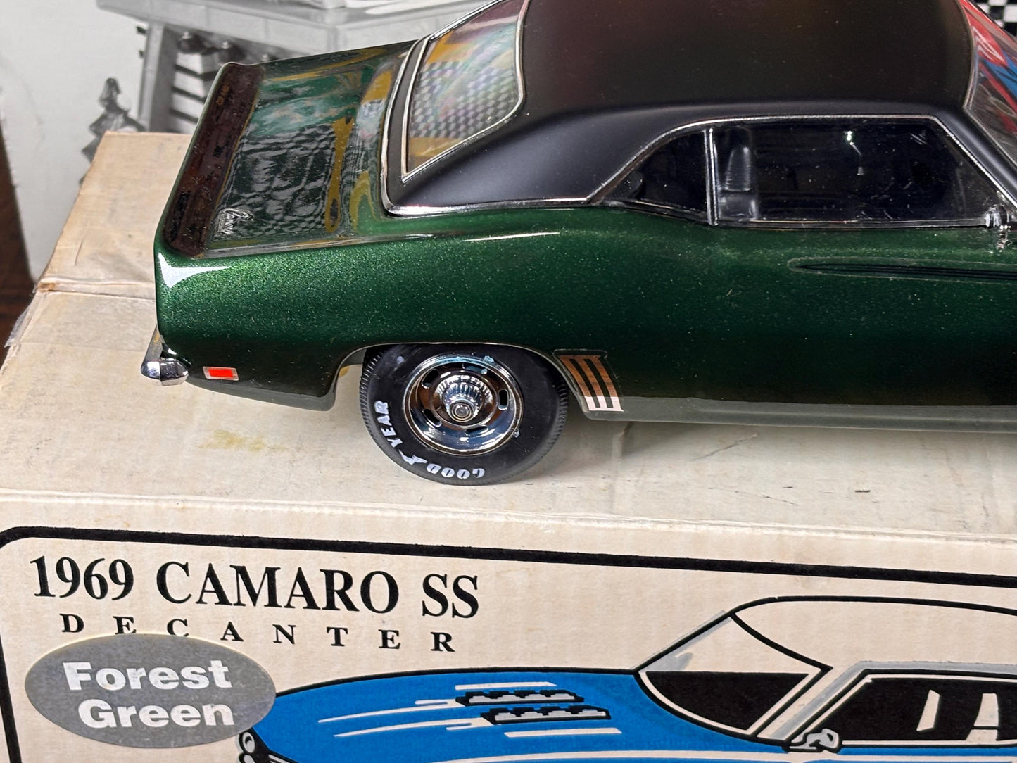 Jim Beam 1969 Chevrolet Chevy Camaro SS Dark Green Forest Empty Decanter