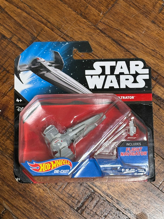 Disney Hot Wheels Mattel Star Wars with Flight Navigator 2014 Sith Infiltrator Starfighter Die Cast New
