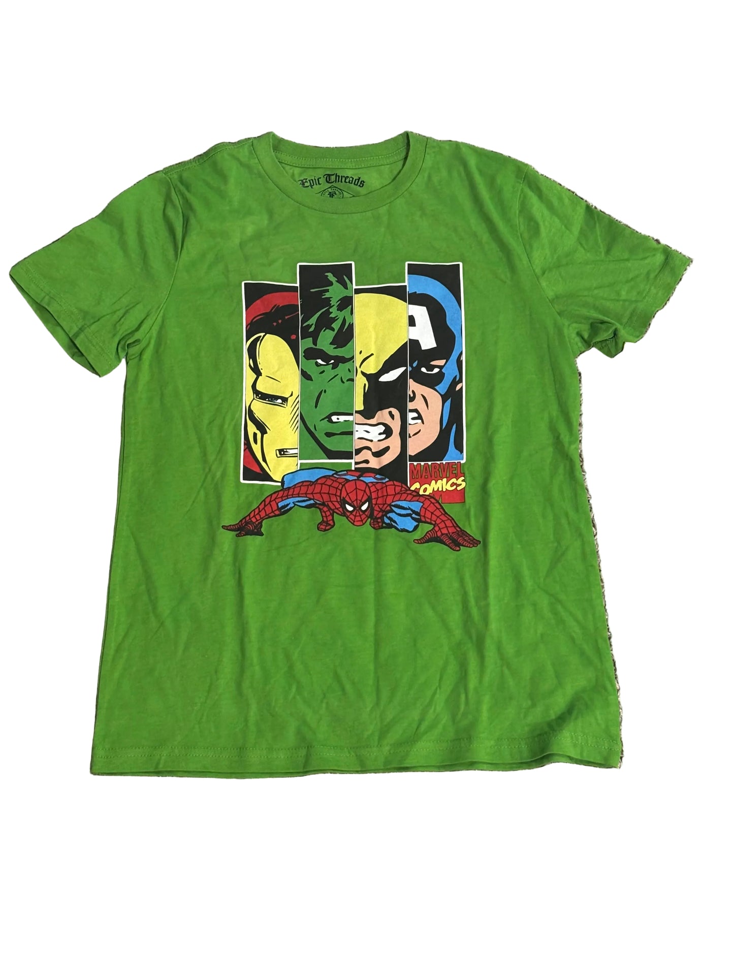 Marvel Comics Epic Threads Super Hero Green Boys Youth Kids Retro Comic Graphic T-Shirt Shit L Large New NWT