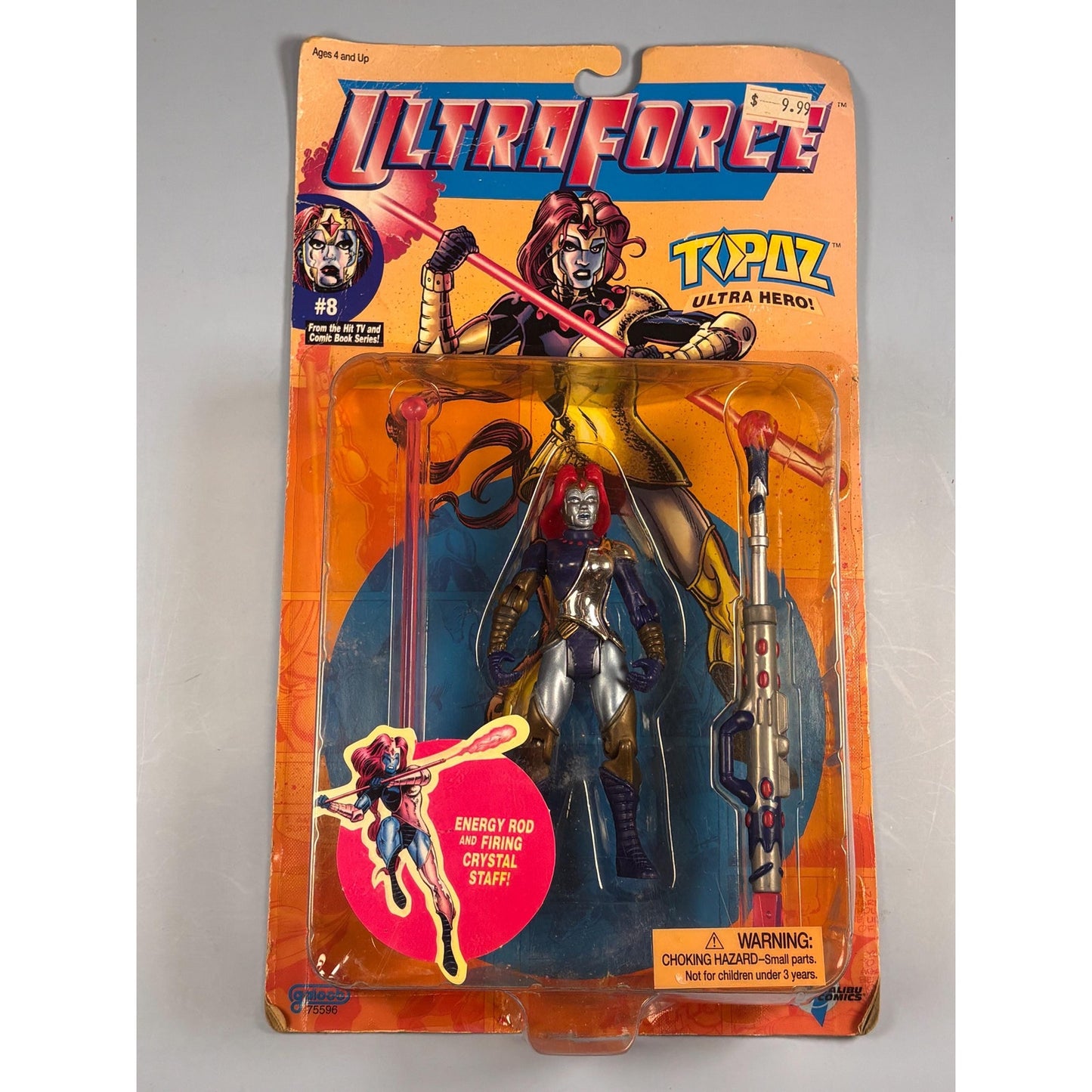 Galoob UltraForce Topaz Ultra Hero Action Figure Toy #8 Collectable New 1995 5”