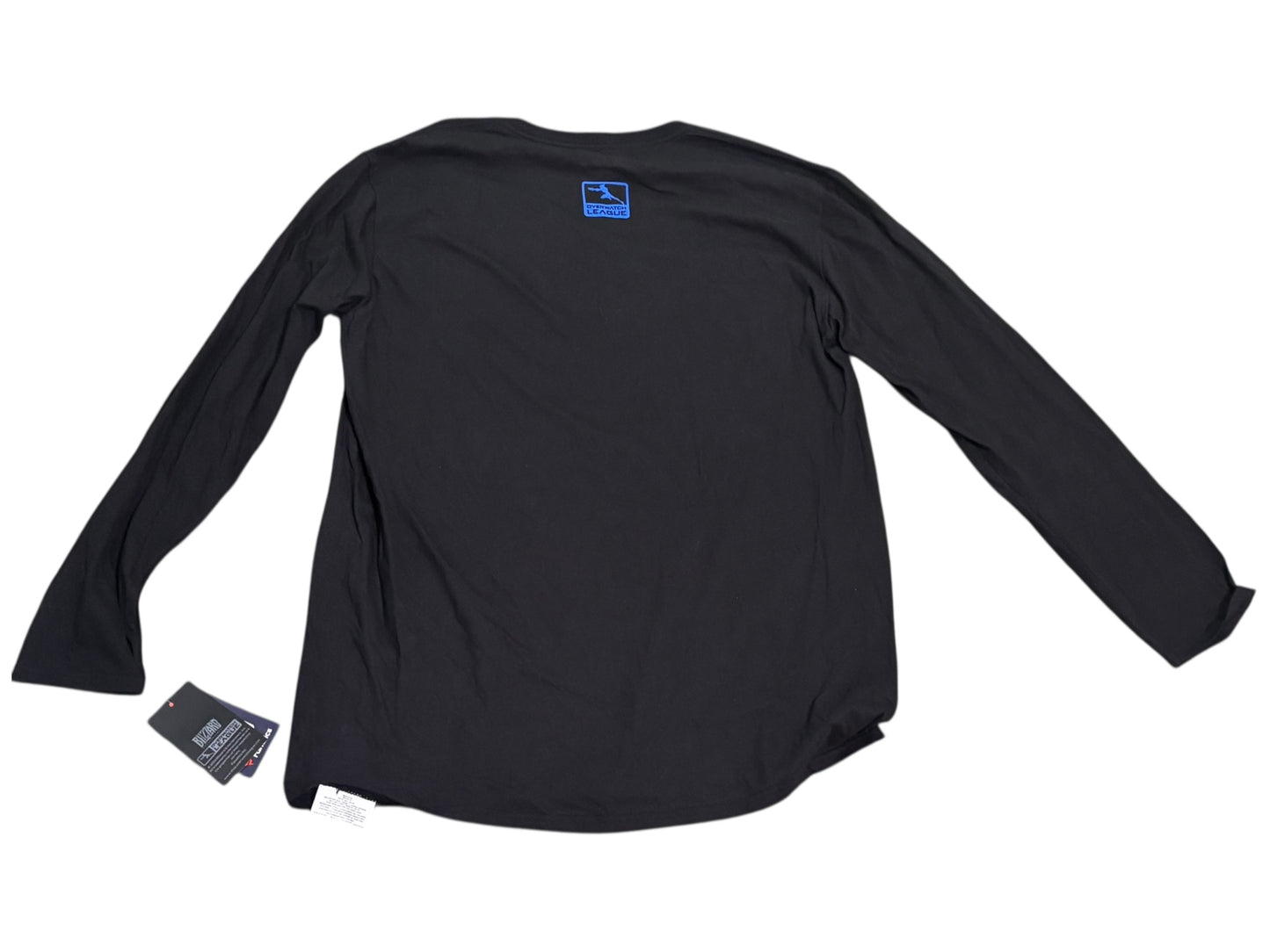 New York Excelsior NYE Black T Shirt Men’s  Long Sleeve White Overwatch League Blizzard Owl City Hero New NWT XL Xtra Large