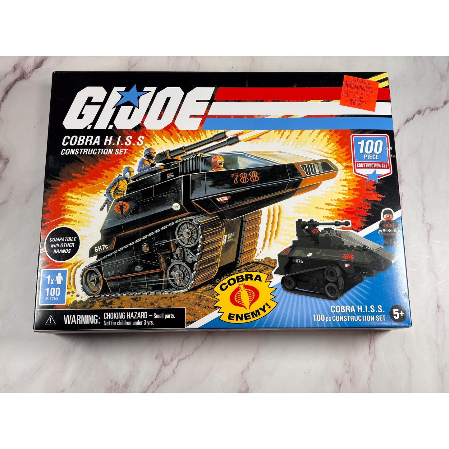 GI Joe Cobra HISS 788 Tank Construction Set Hasbro Forever Clever 100 Pieces New