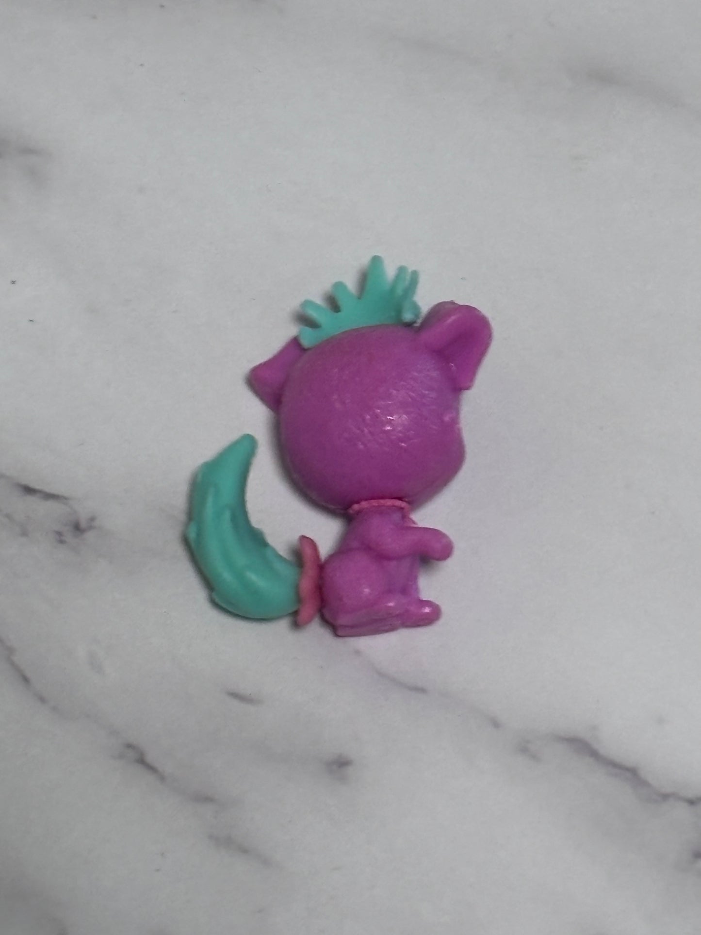 Littlest Pet Shop Princess Pink Dog with Green Crown Mini 1.5" Toy Figurine