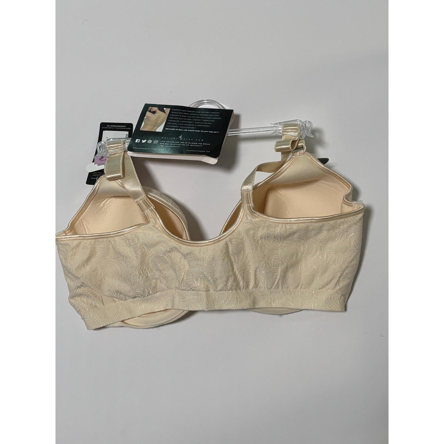 Bali bra Front Closure 38D underwire style 3P66 Comfort beige NWT