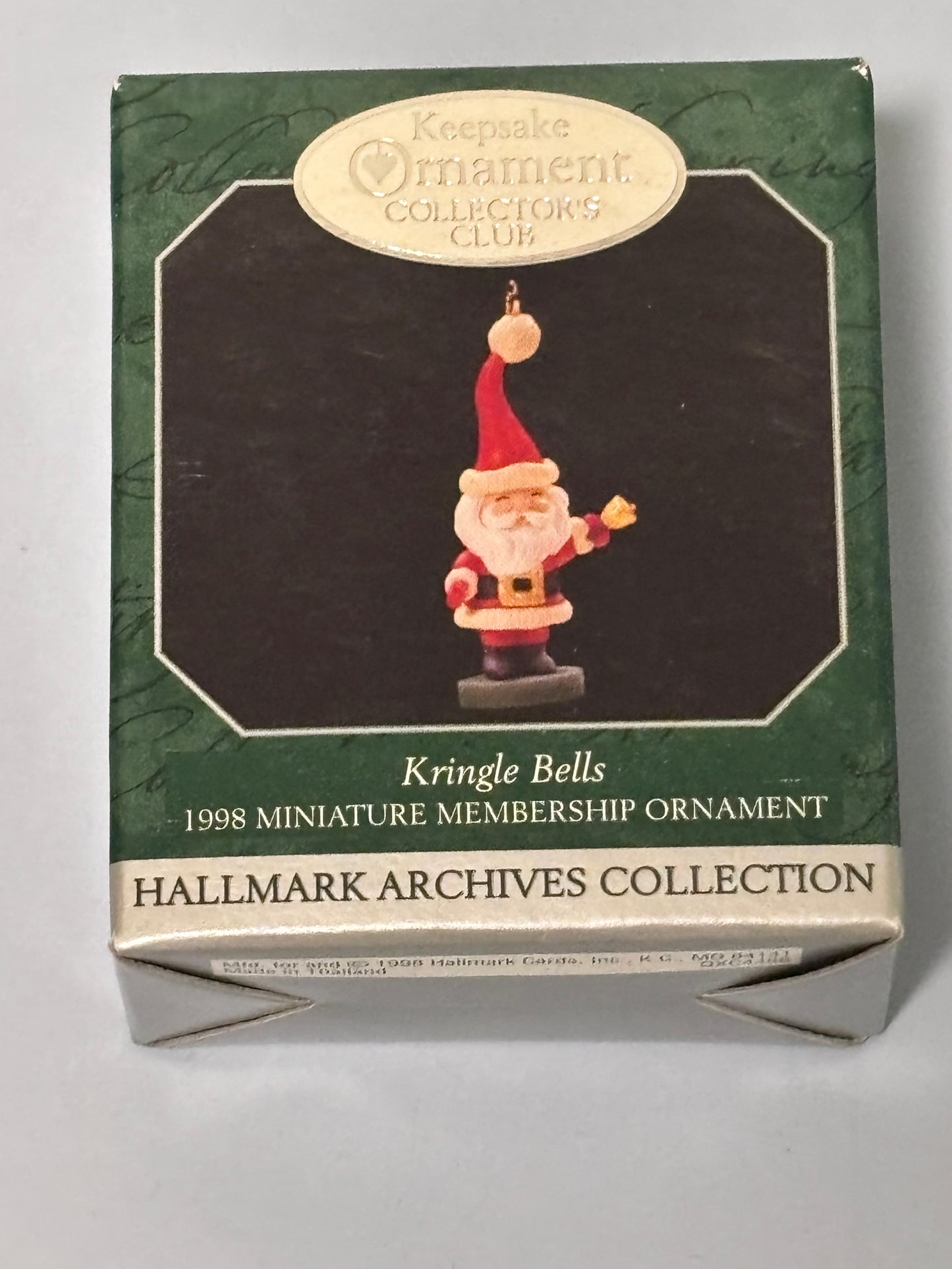 Hallmark Keepsake Club 1998 Miniature Membership Kringle Bells Ornament